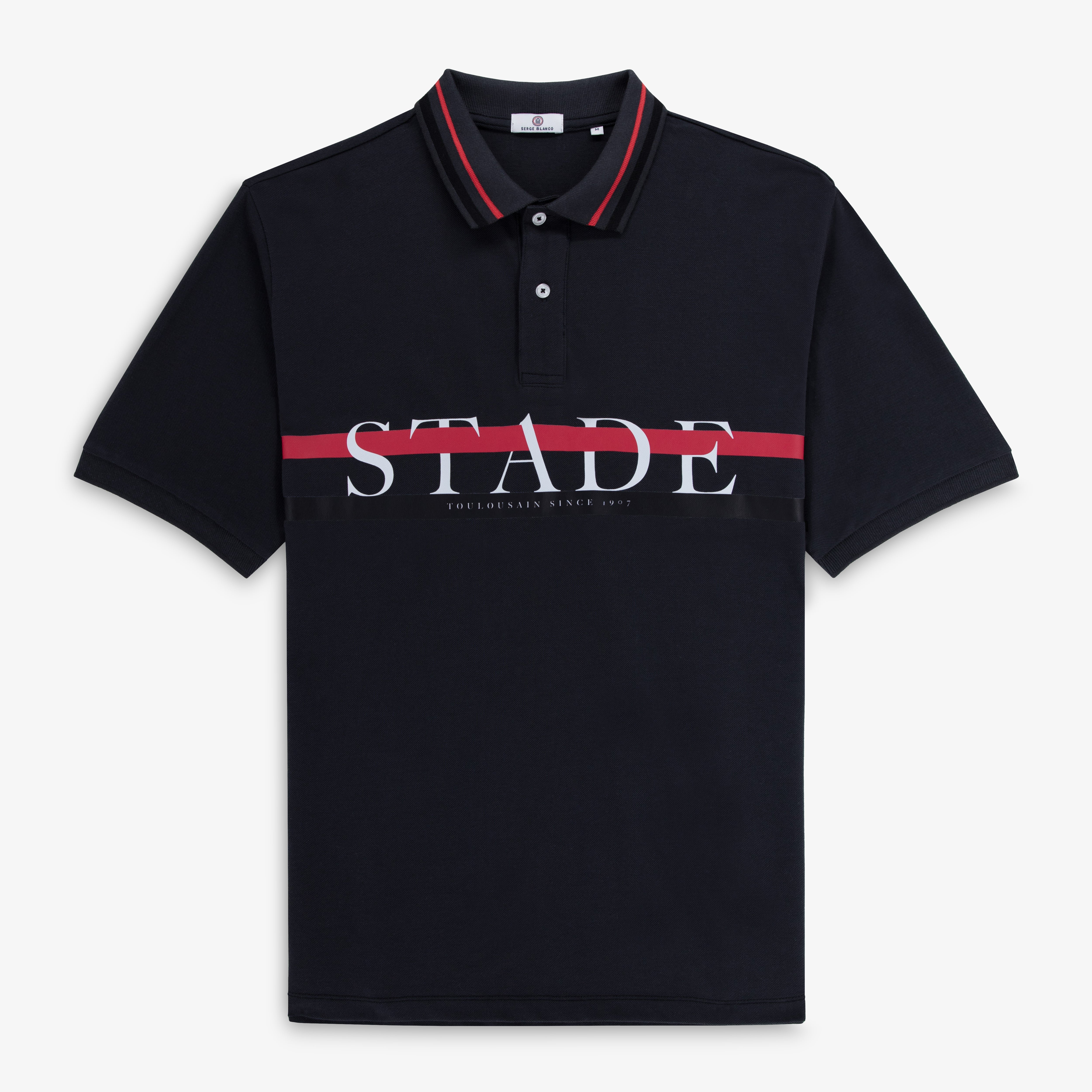 Polo manches courtes maille piquée SERGE BLANCO Noir