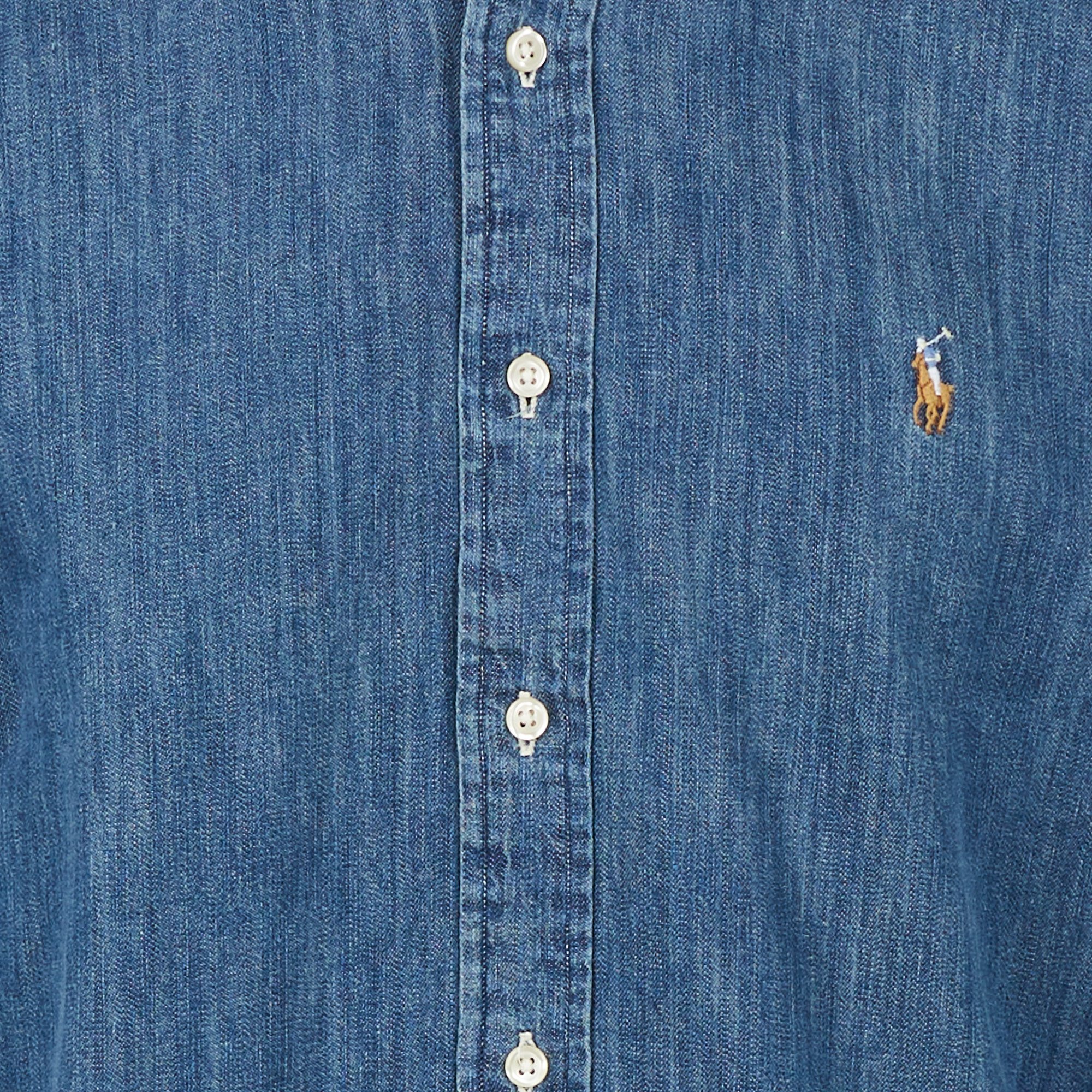 Jeanshemd mit Button-down-Kragen, Regular Fit POLO RALPH LAUREN Blau