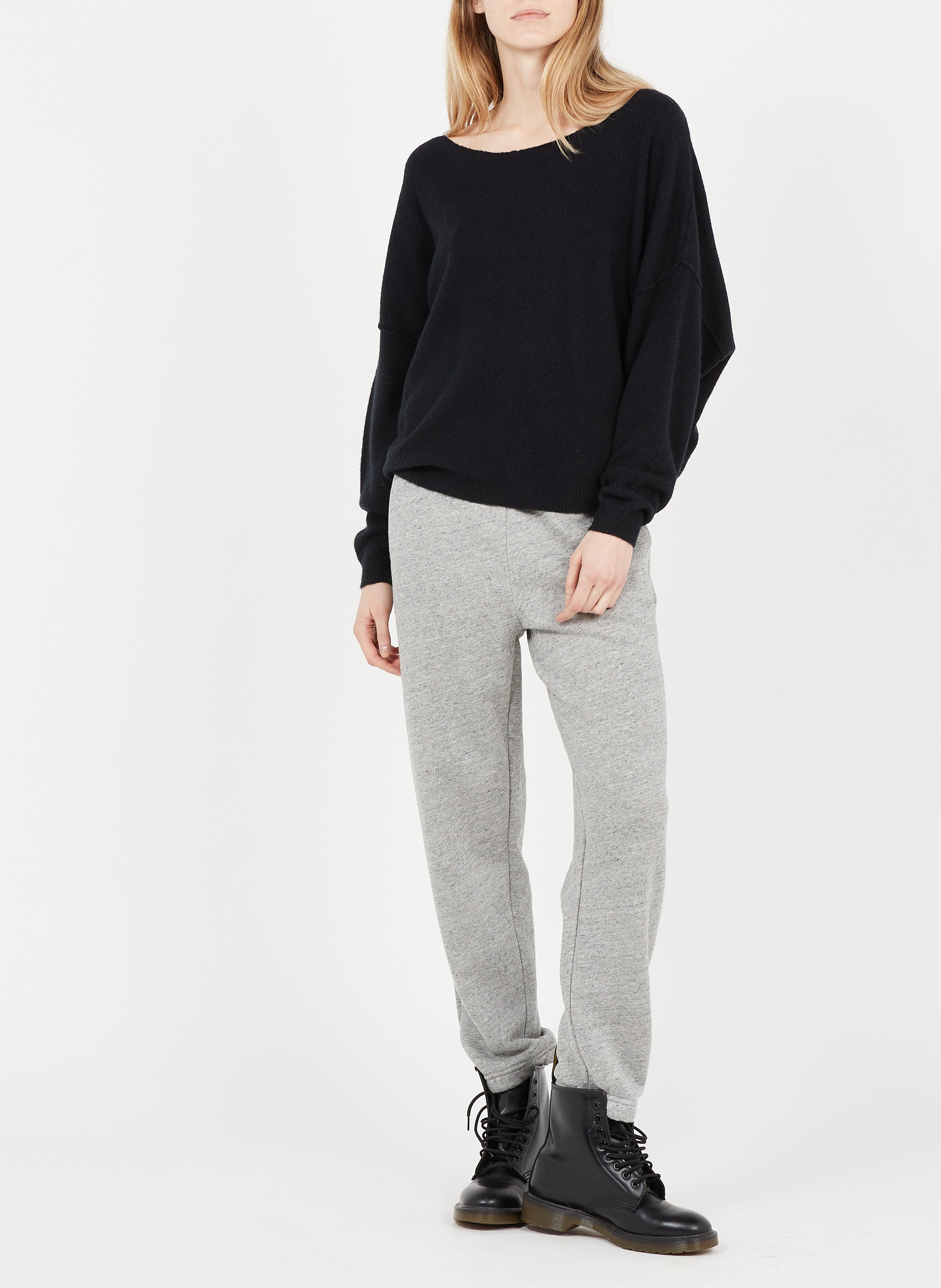 Wollmix-Pullover mit U-Boot-Ausschnitt AMERICAN VINTAGE Schwarz