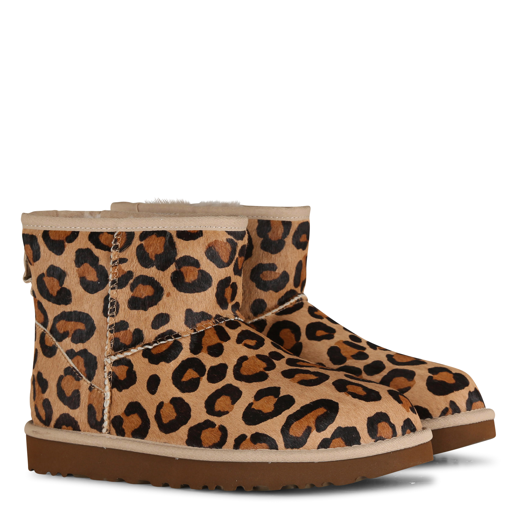 W Classic Mini Spotty - Leren Laarzen Met Dierenprint Natural Ugg - Dames |  Place des Tendances