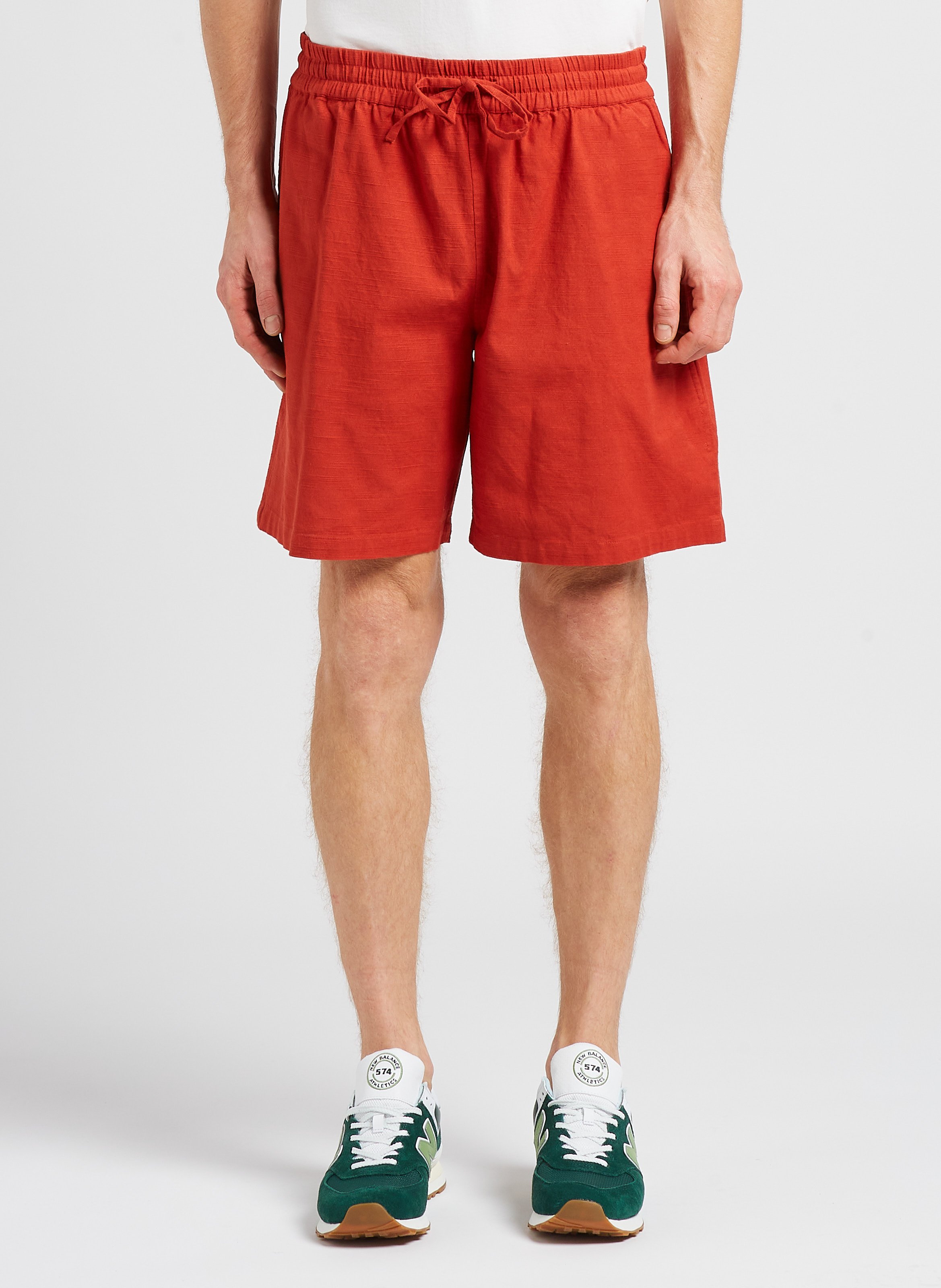 Waffle cotton shorts THINKING MU Red