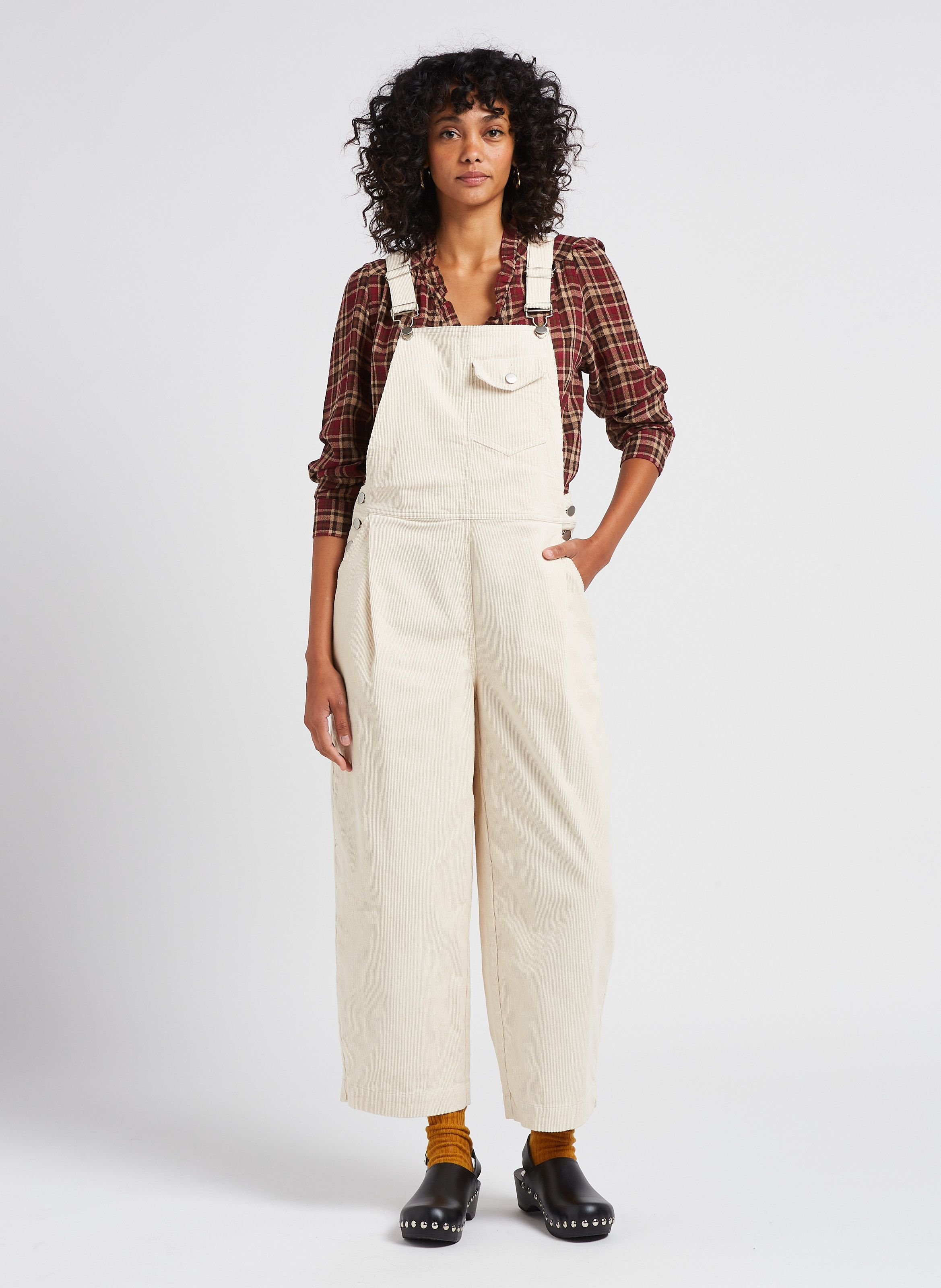 White best sale cotton dungarees