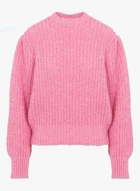 Gebreide trui met ronde hals materiaalblend Roze The new society