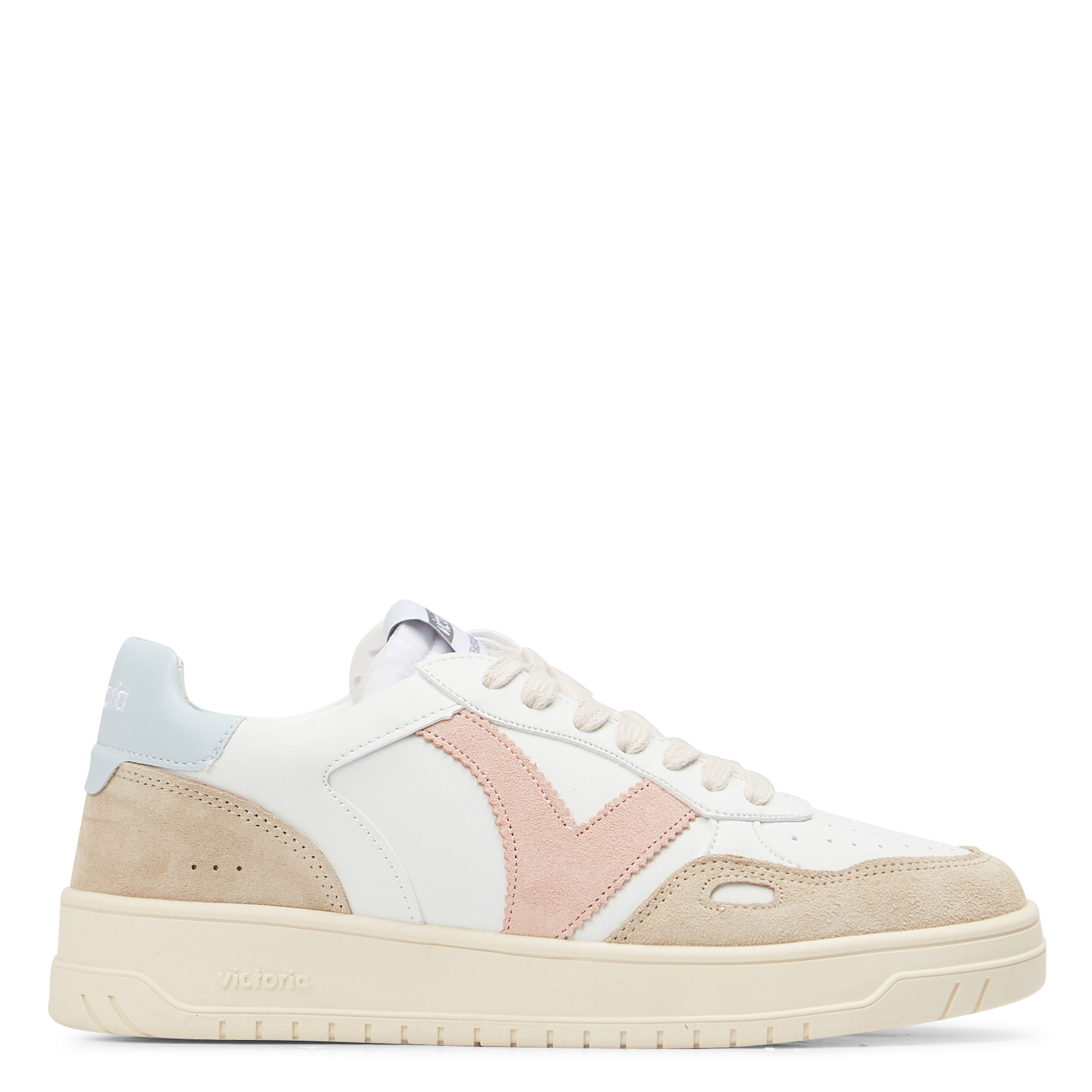 Veloursleder-Sneaker mit Plateausohle VICTORIA Blau