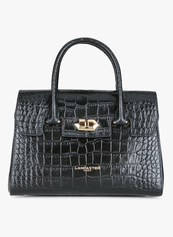 Sac à main classe noir effet croco Sac à main classe noir effet croco