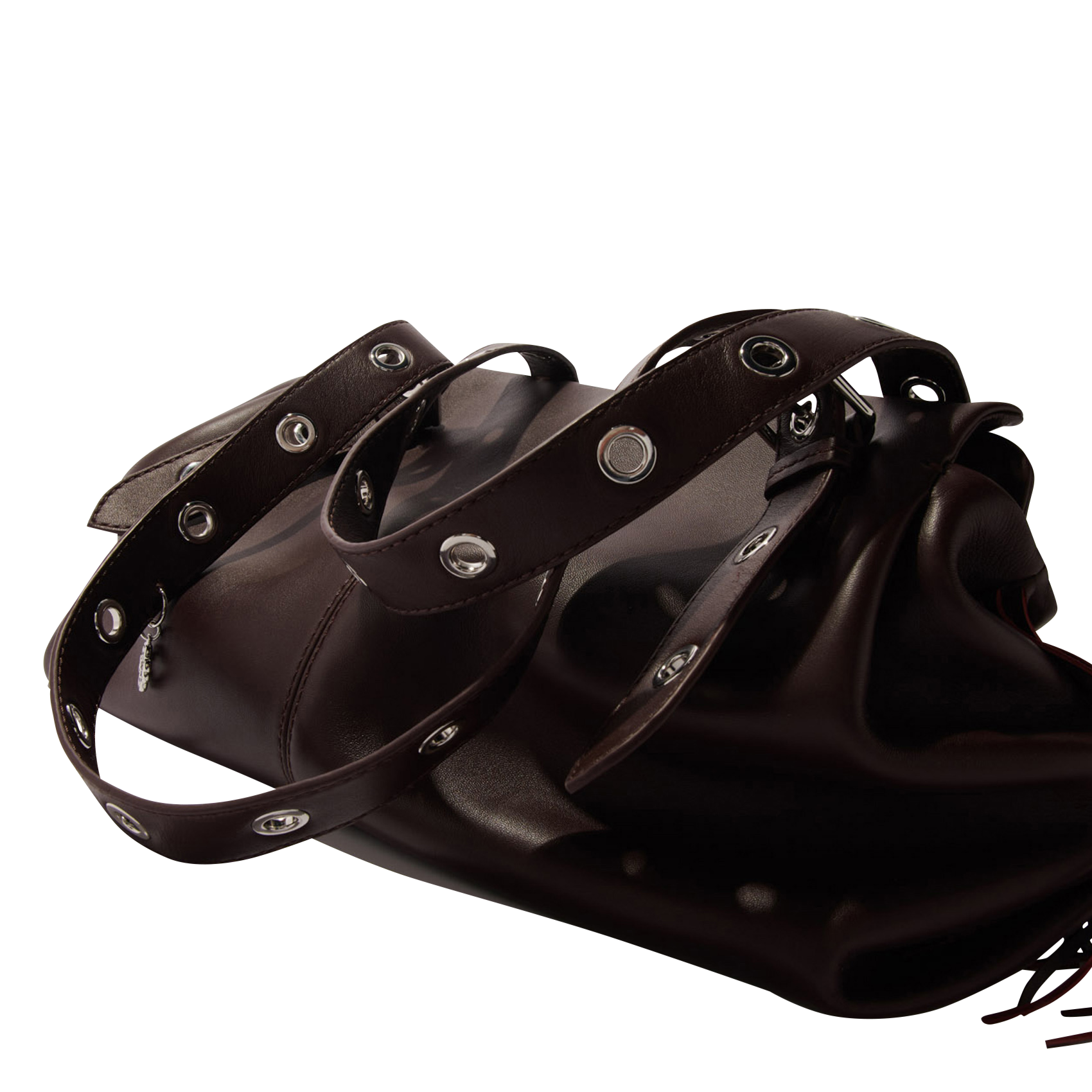 Grote leren shopper tas MAJE Rood