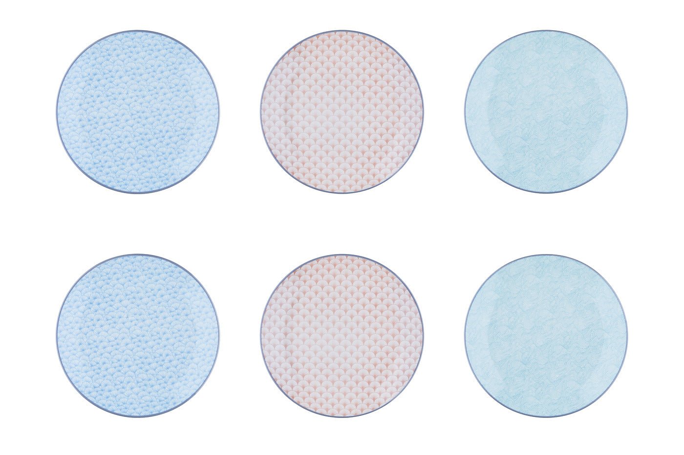 PATTERN -  6-piece plate set BJORN Multicolored