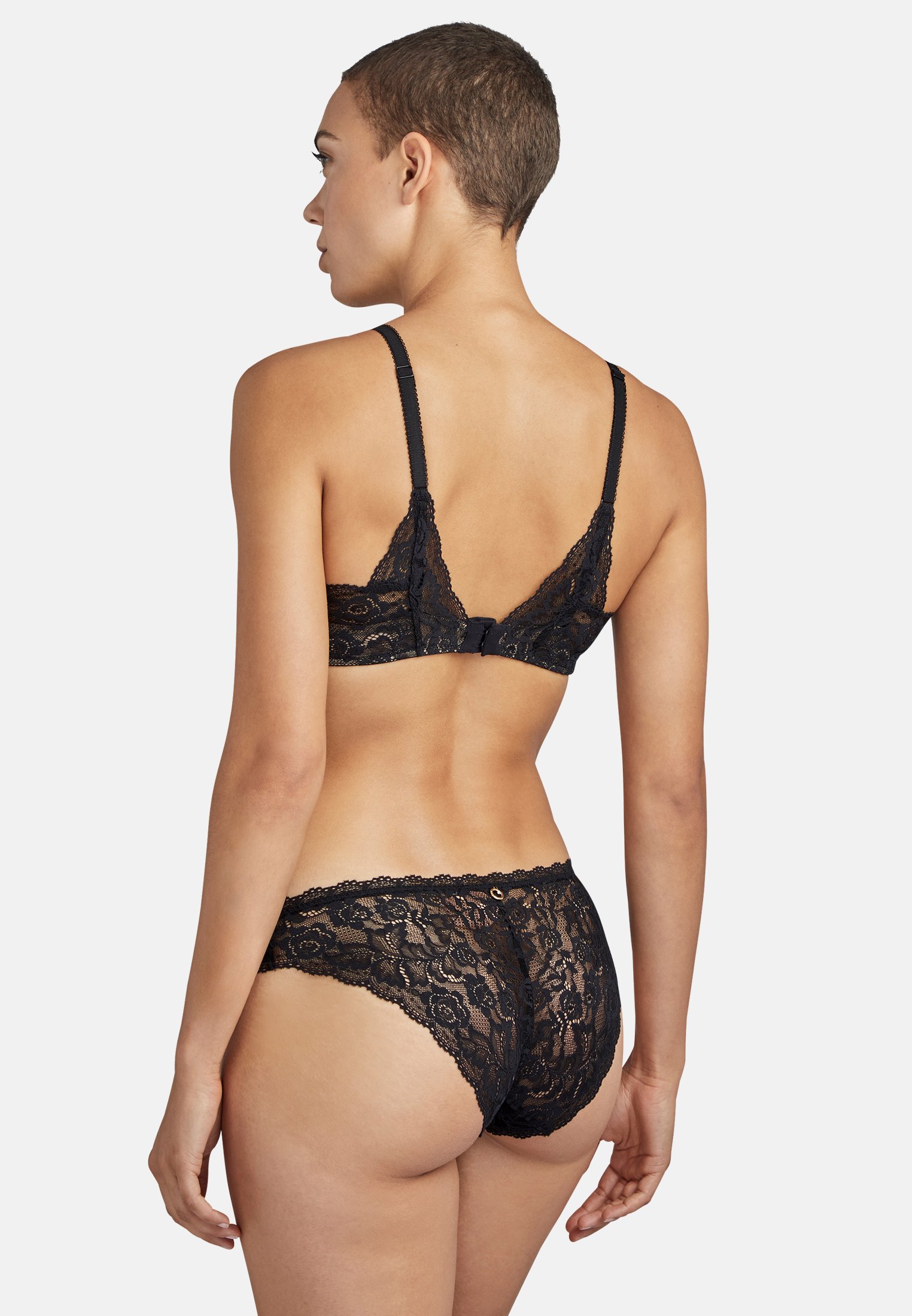 La Reine de la Nuit lyrical black scarf-style plunge bra AUBADE Black