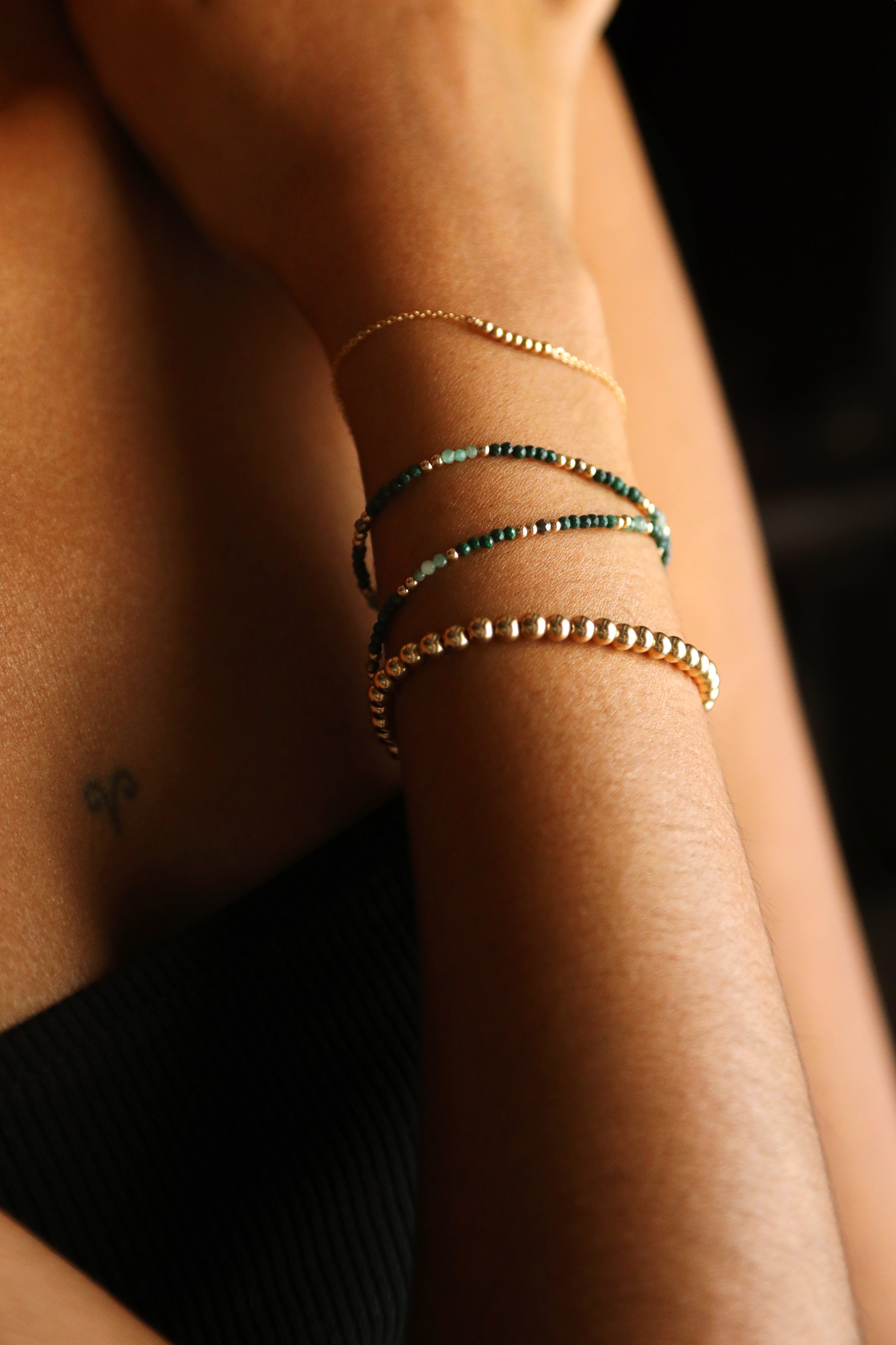 Double necklace-bracelet - mint YAY Green