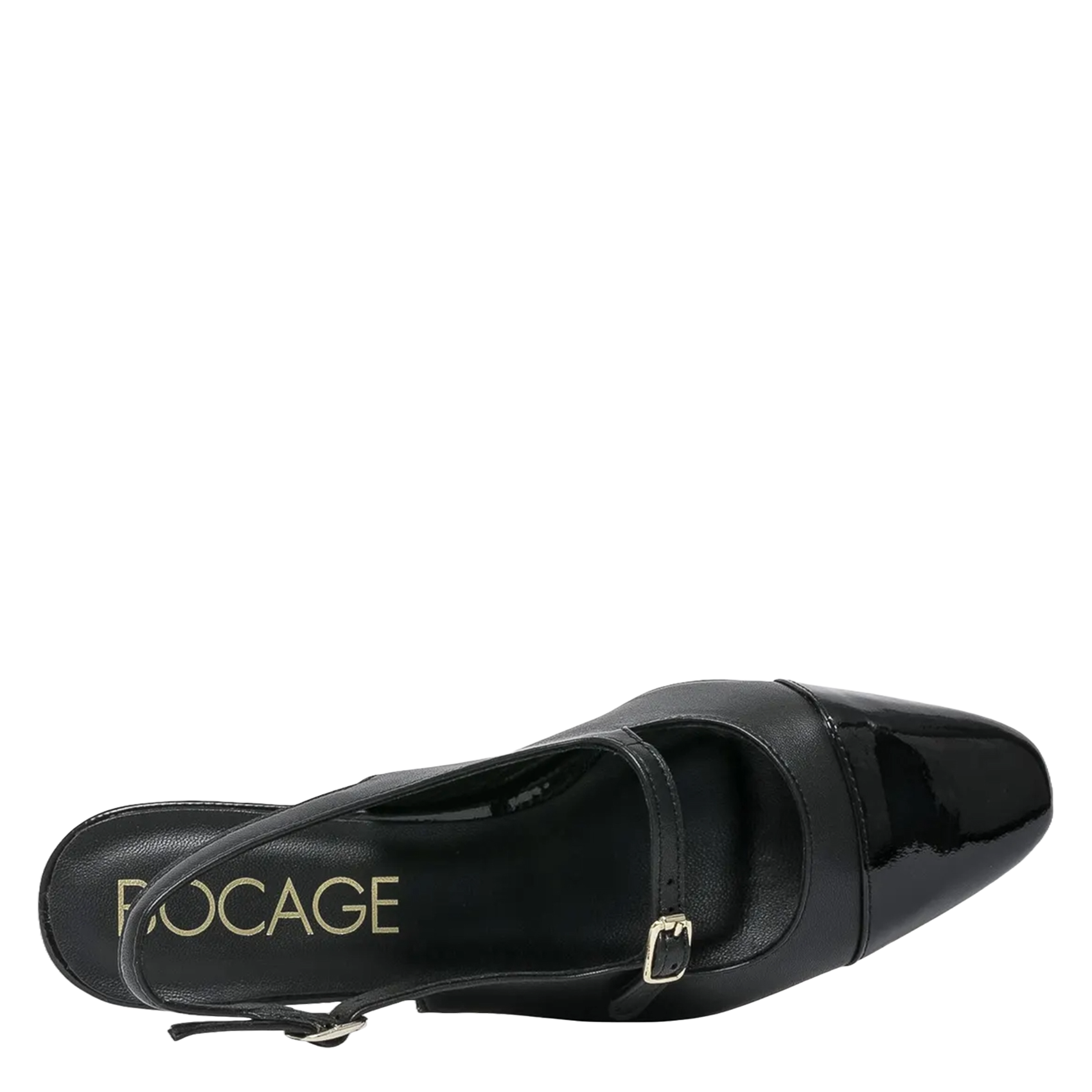 Ledersandalen mit niedrigem Absatz BOCAGE Schwarz