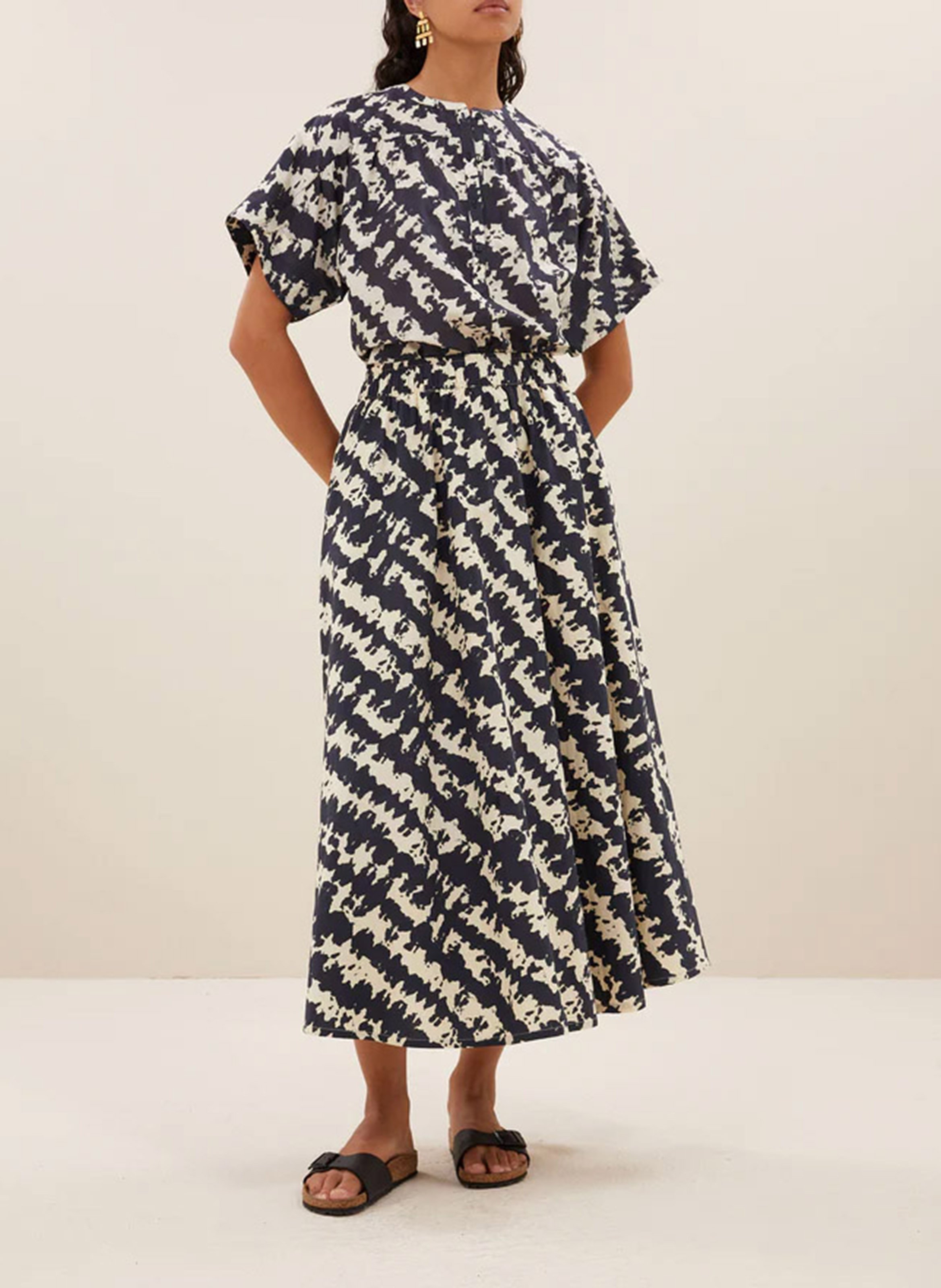 Round-neck cotton blouse BY BAR Black