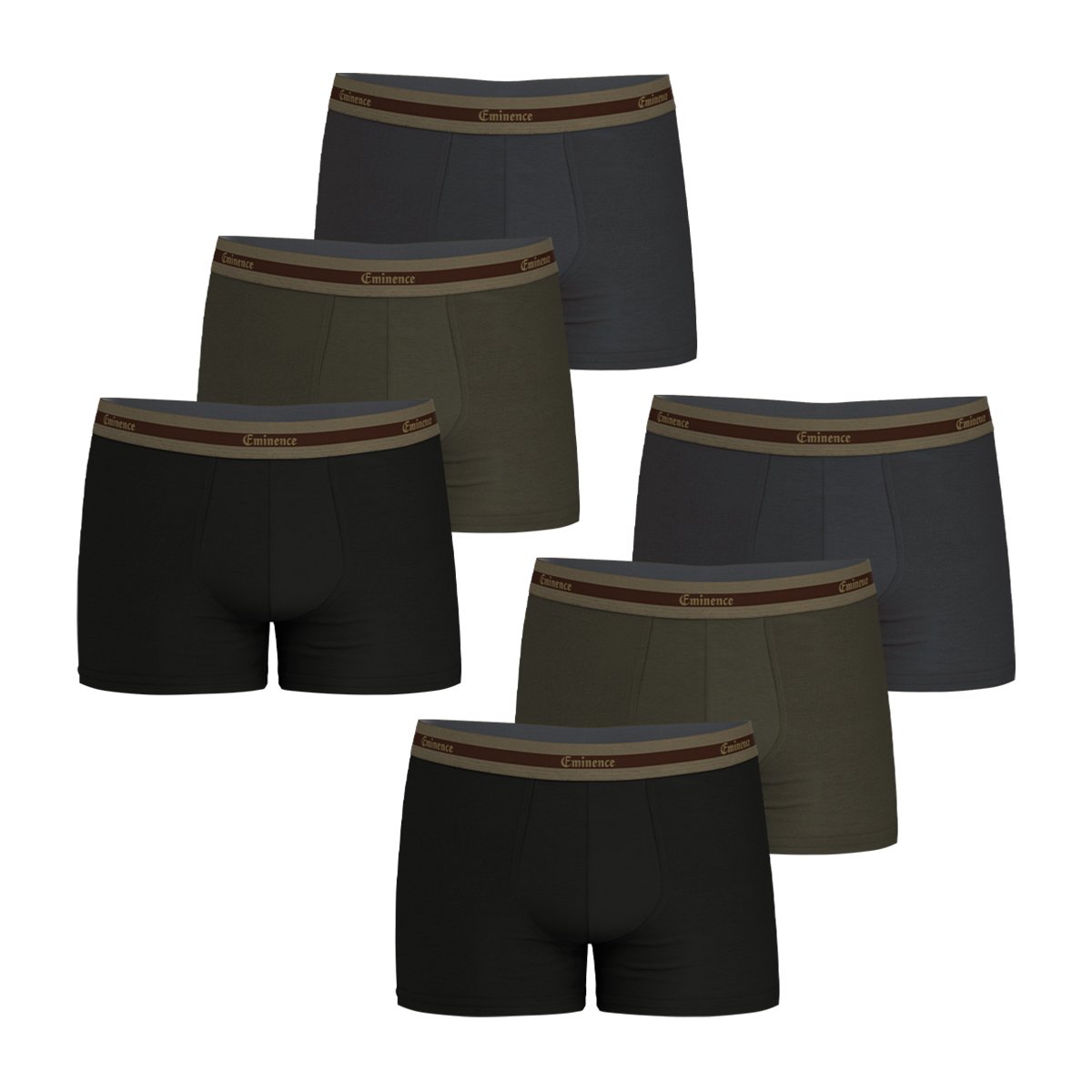 Set of 6 men's boxer shorts selection in organic cotton by Eminence EMINENCE Multicolored