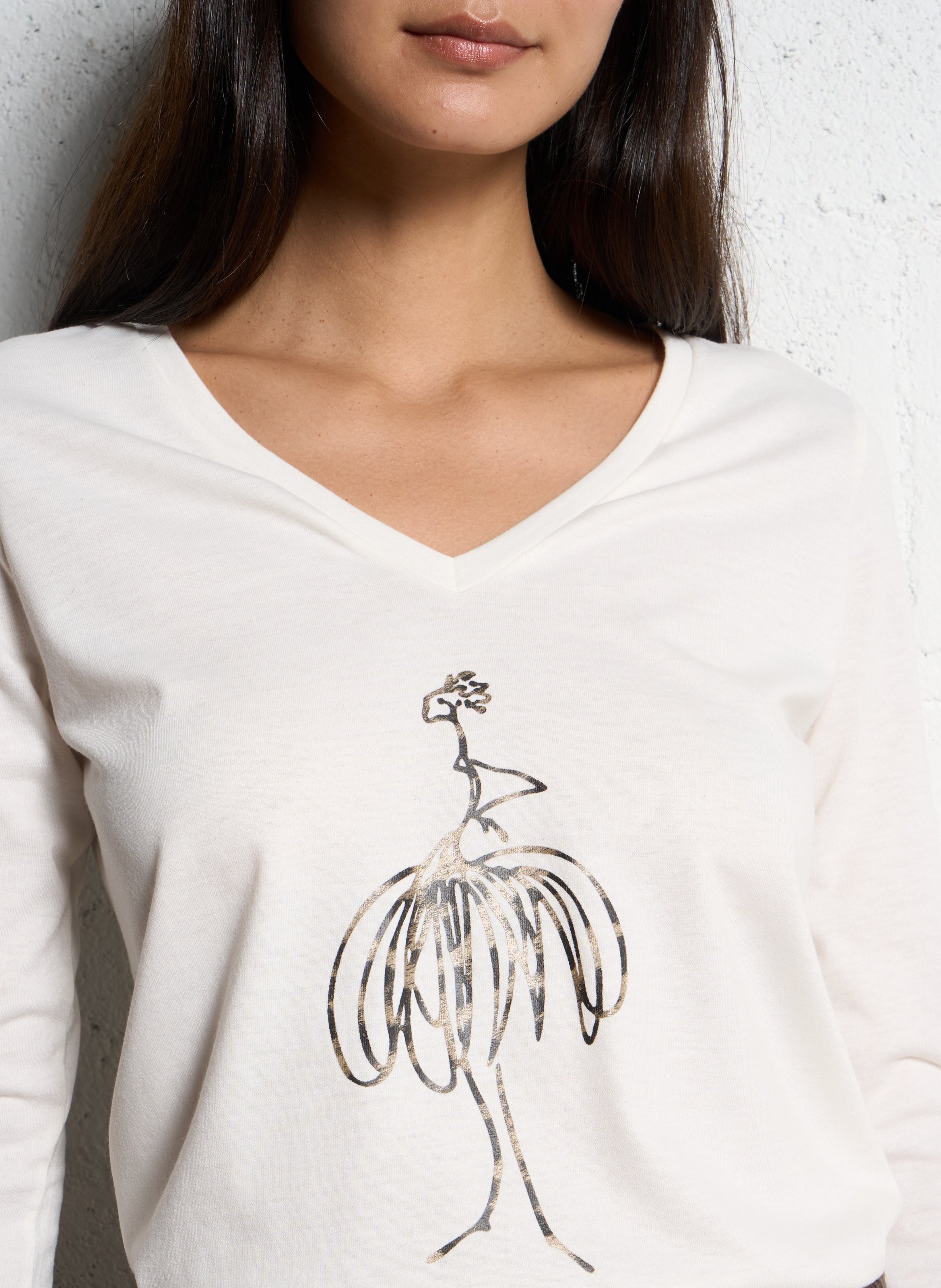 Gestreept T-shirt ONE STEP Wit