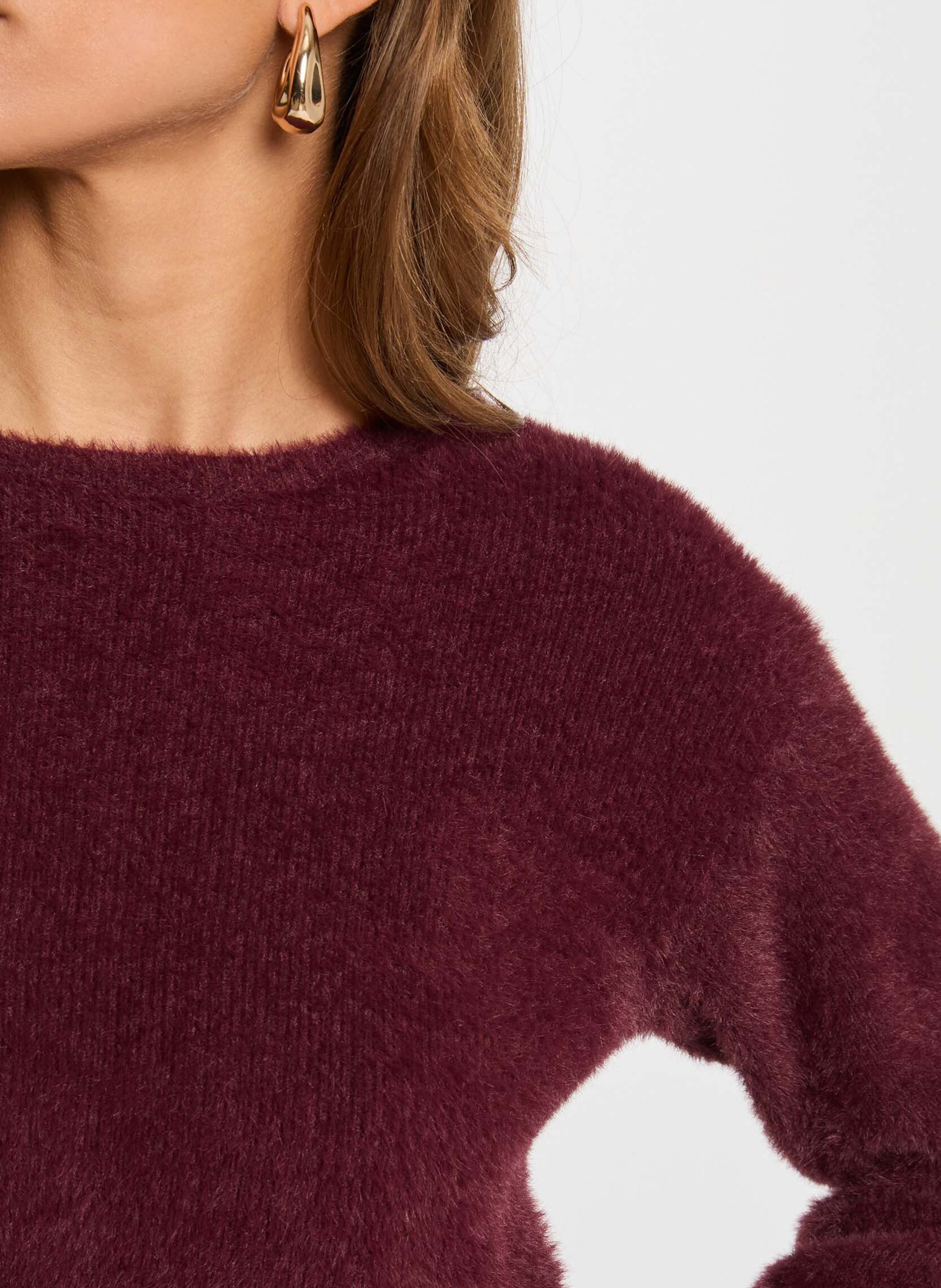 Round-neck midi dress MORGAN Purple