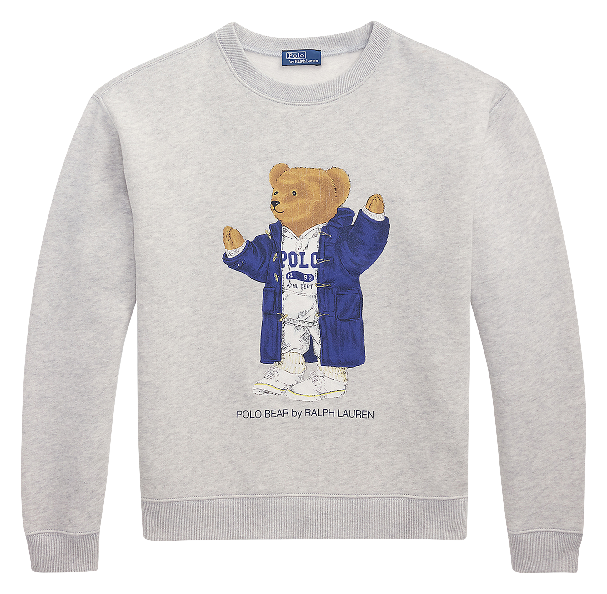 Sweat col rond en coton mélangé POLO RALPH LAUREN Gris