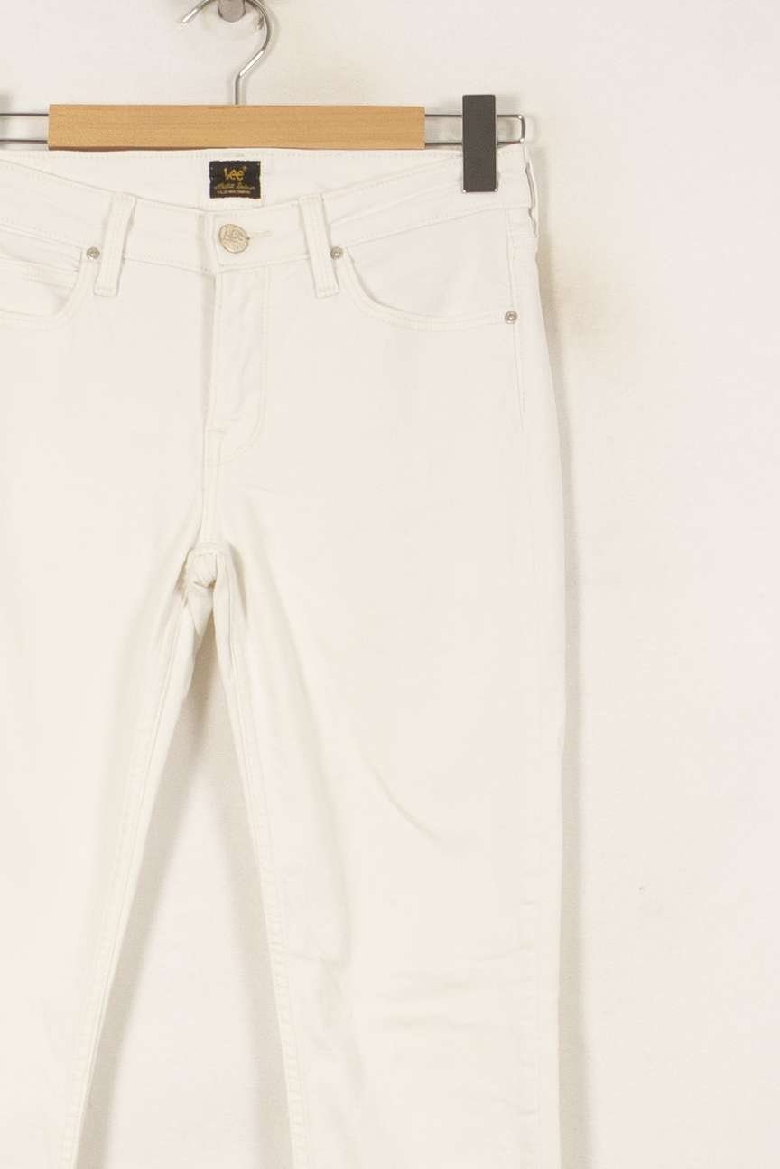 Cropped slim jeans with studs LEE - Seconde Main White