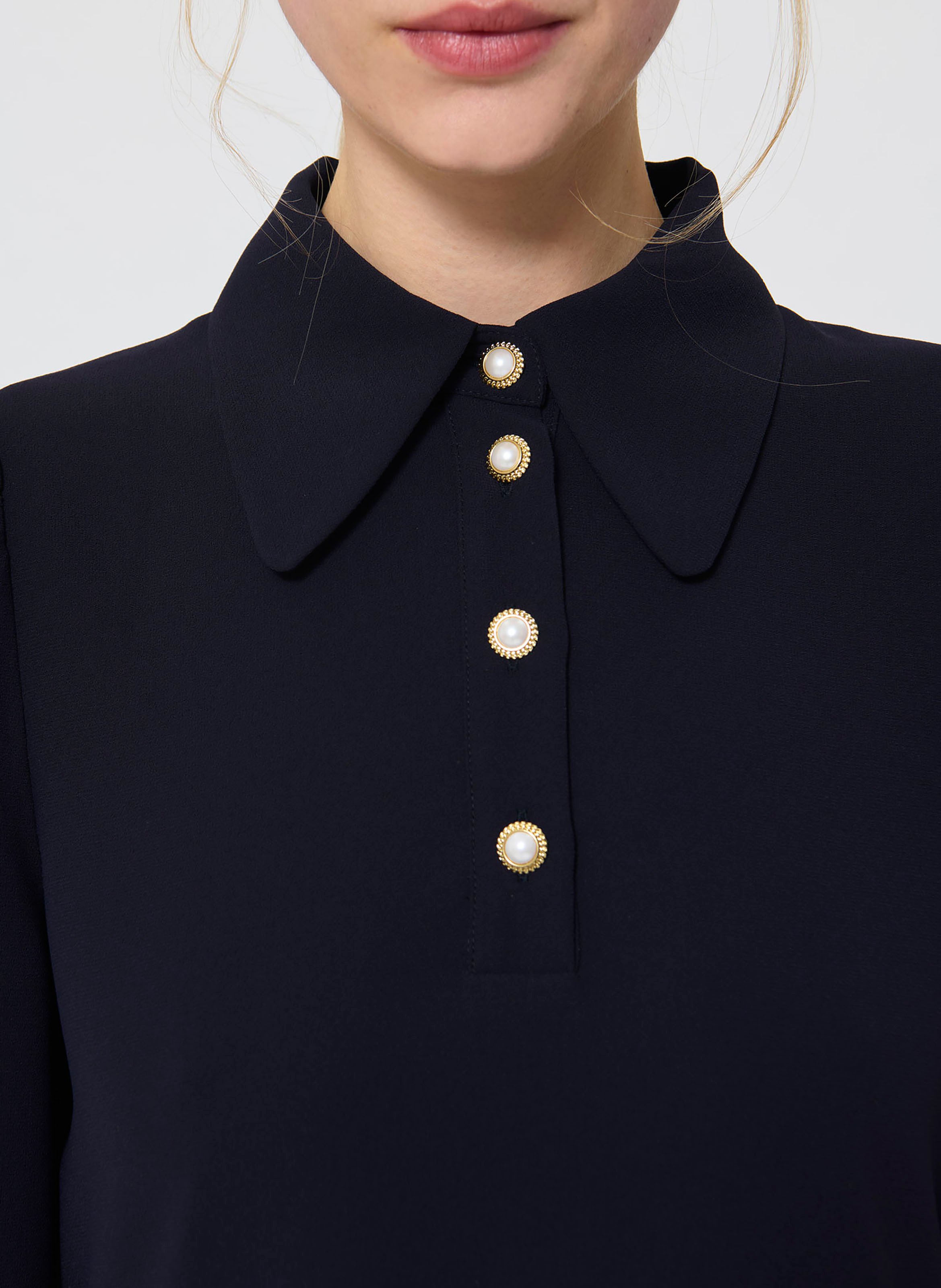 Vestito corto con collo classico TARA JARMON Blu