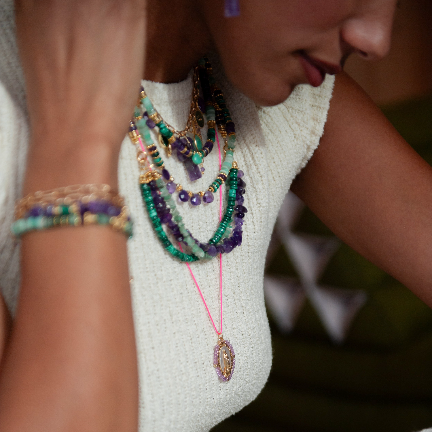 Collier heishi et goutte - margaux L'ATELIER DES DAMES Doré