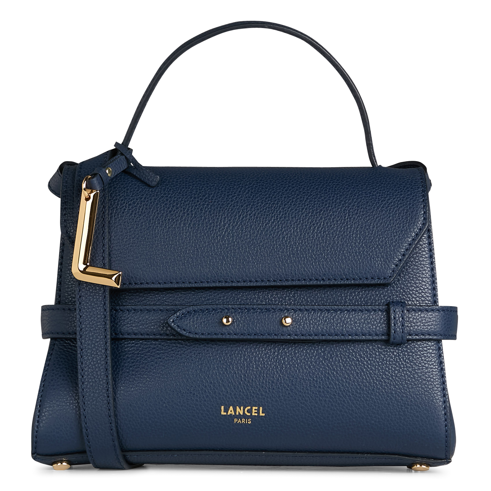 Sac à main en cuir grainé LANCEL Bleu