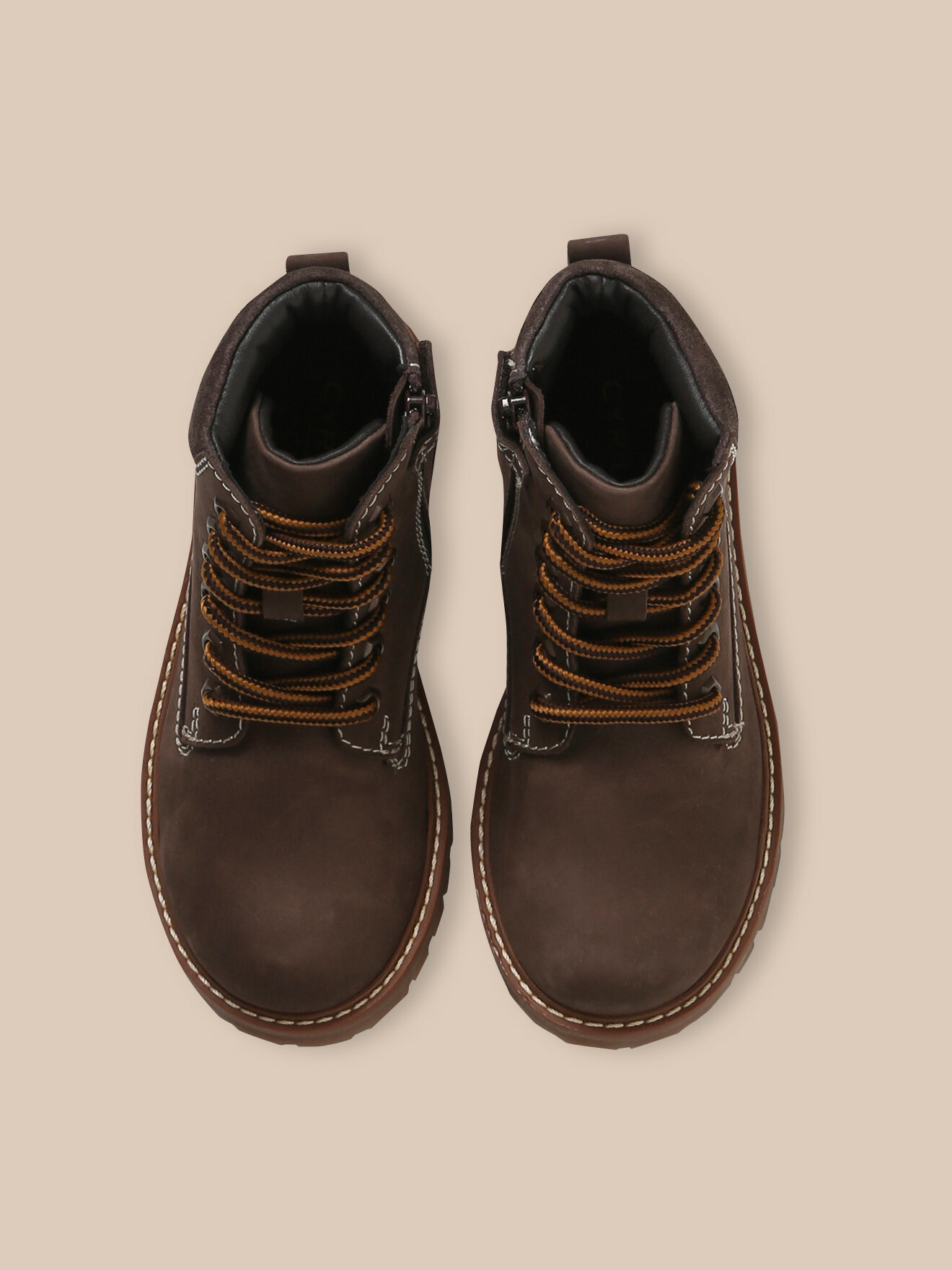 High leather mid-calf boots CYRILLUS Brown