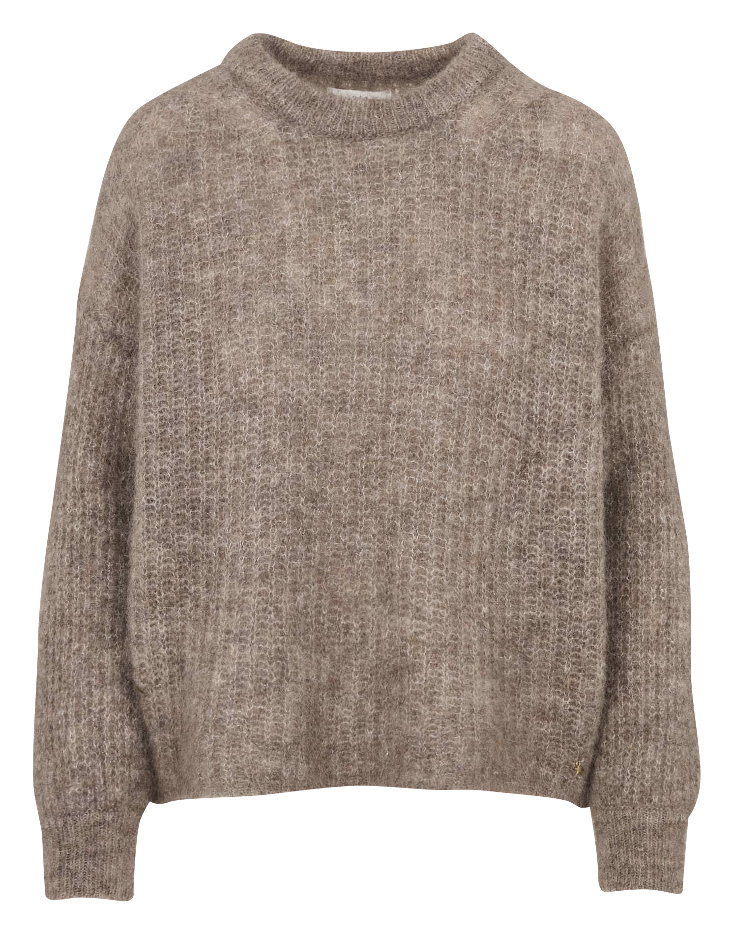 Round neck solid color wool blend sweater DES PETITS HAUTS Beige