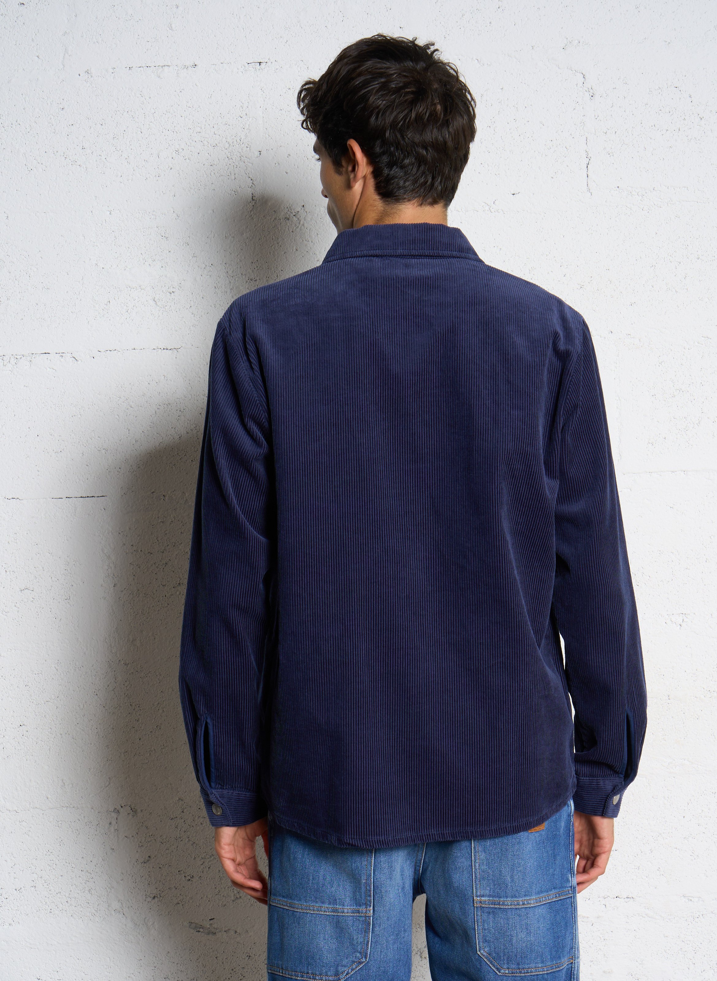 Camicia dritta in velluto a coste LE TEMPS DES CERISES Blu