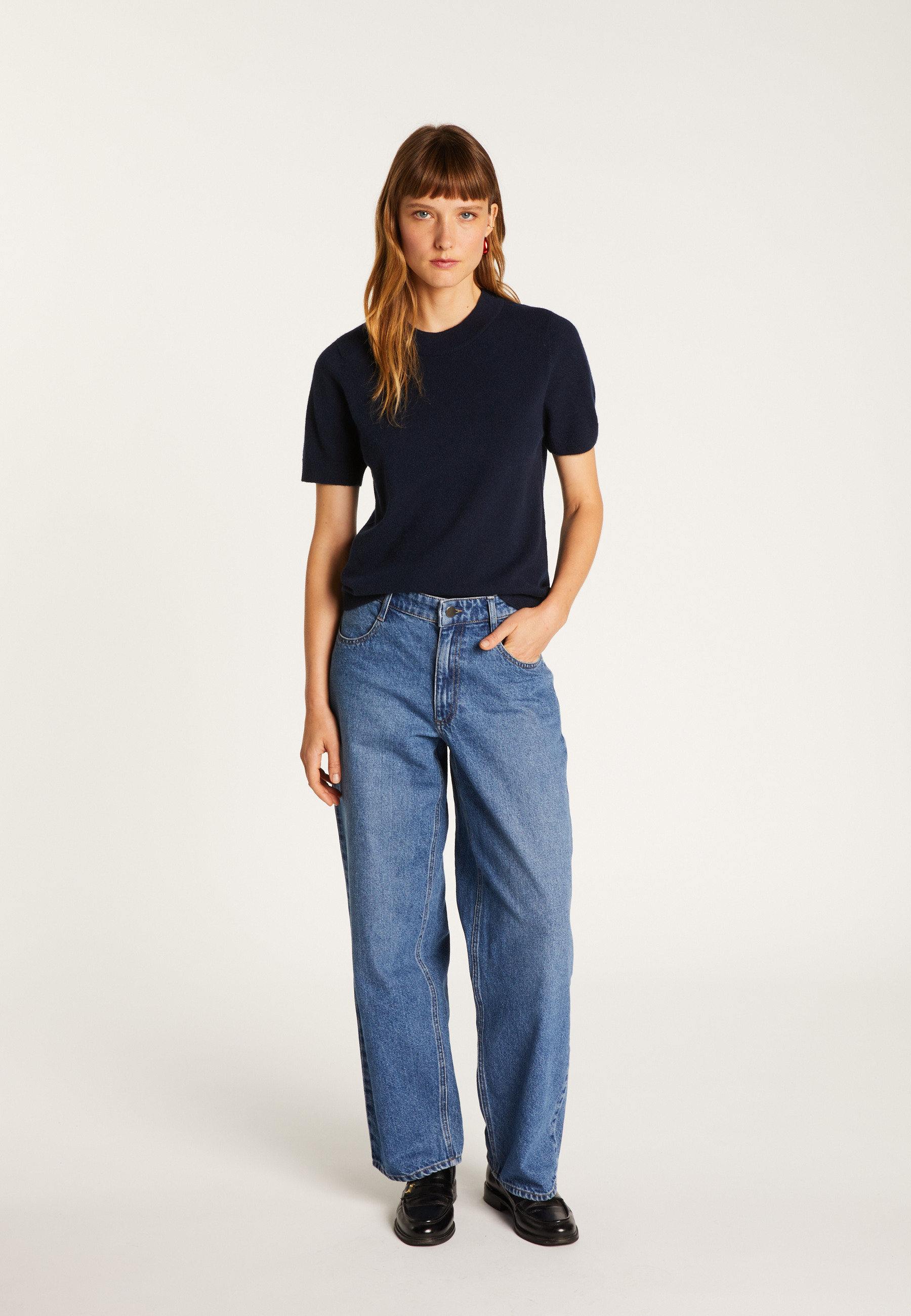 Cashmere T-shirt MAISON MONTAGUT Blue