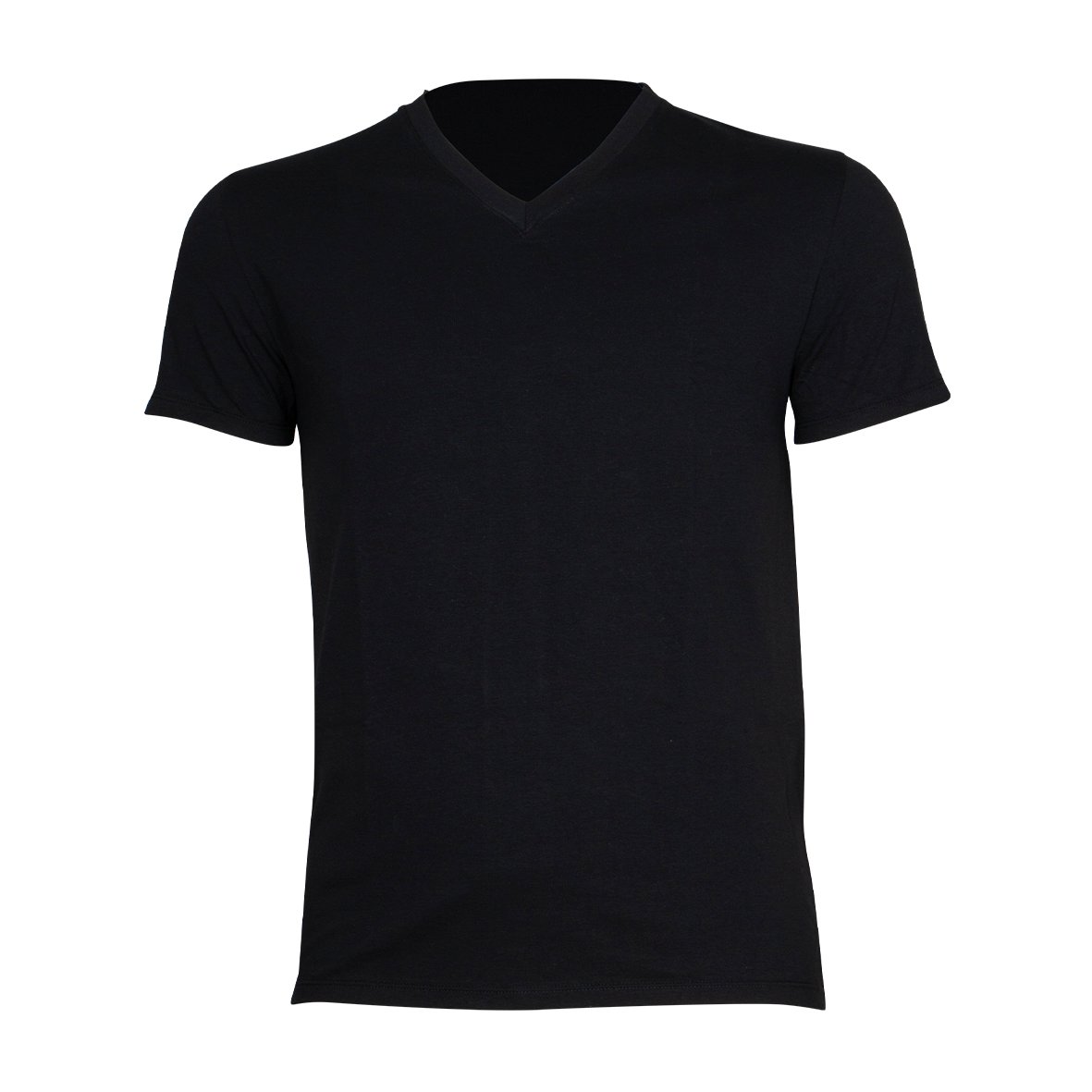 Short-sleeve v-neck t-shirt designed to last for men by Eminence. EMINENCE Black