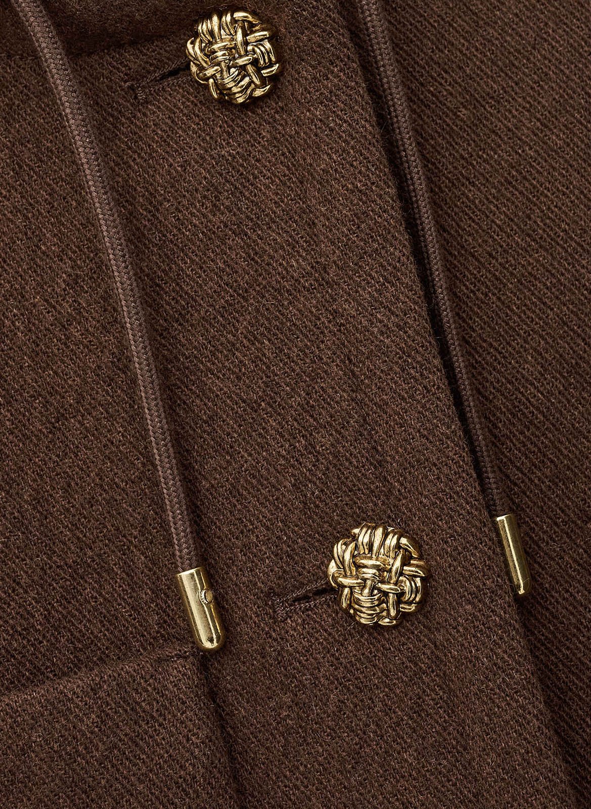 Korte jas met knopen en capuchon BA&SH Bruin