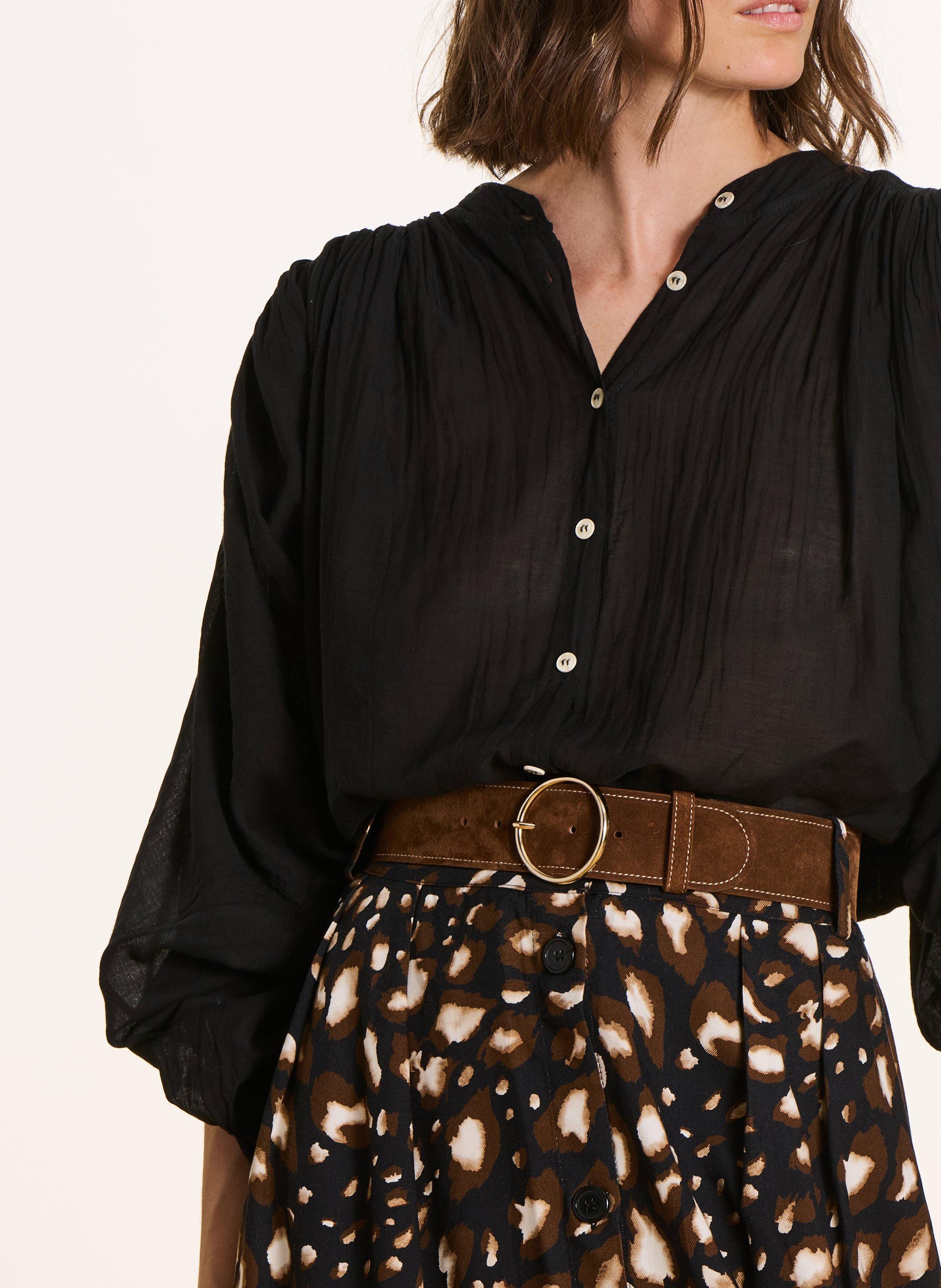 - Buckle closure. - Width: 3 cm.  LA FEE MARABOUTEE Brown