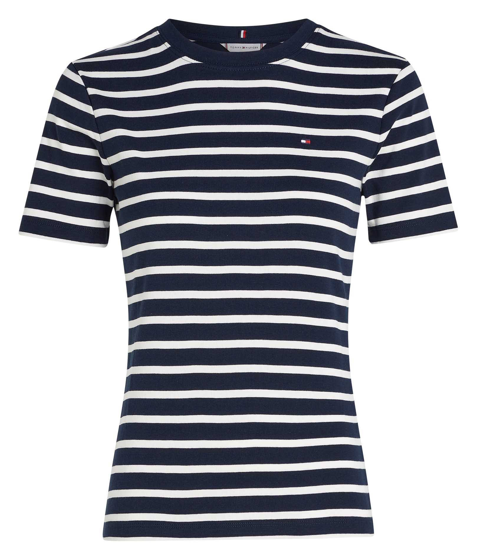 Fitted cotton striped T-shirt TOMMY HILFIGER Blue