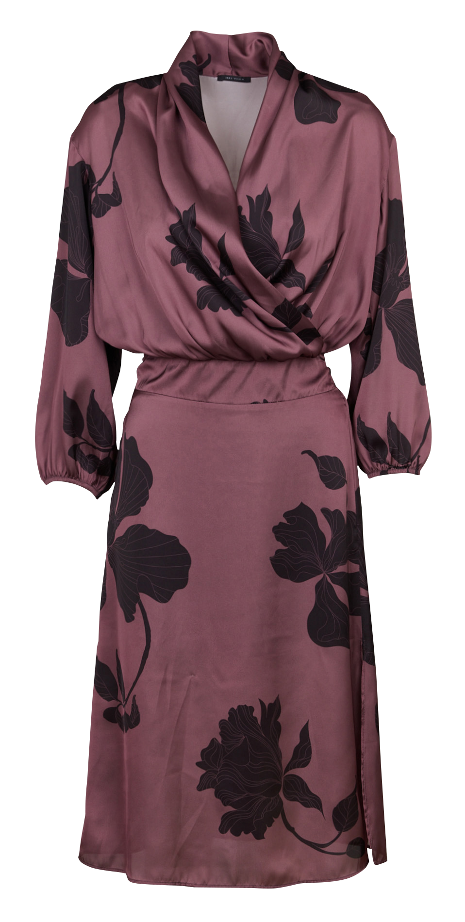 Floral print V-neck midi dress IKKS Brown