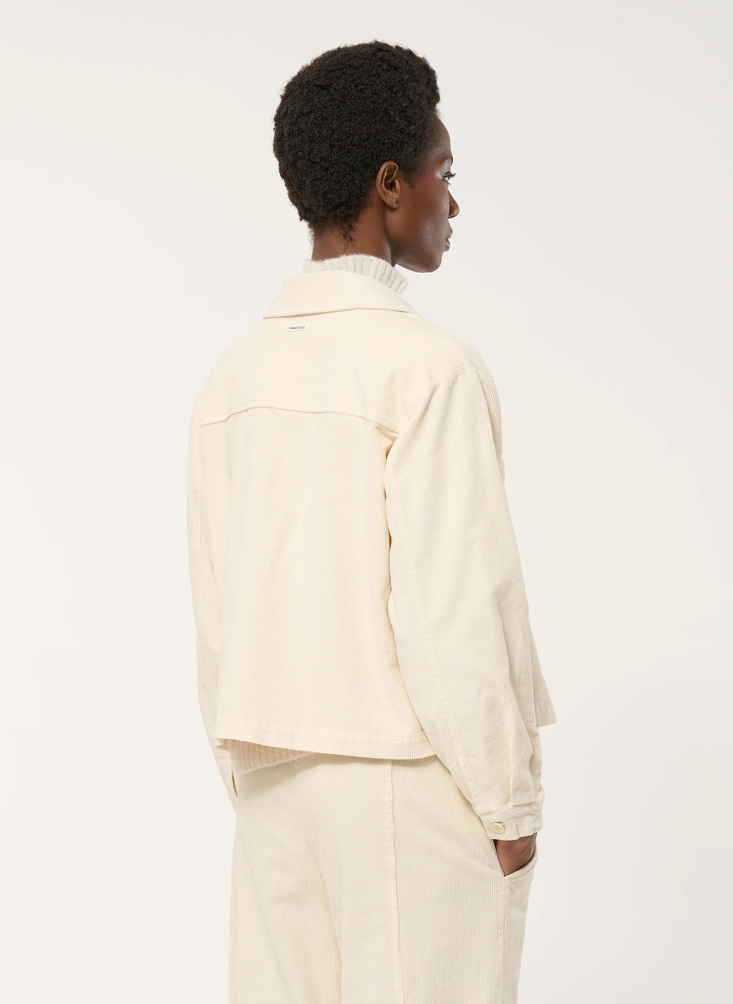 Veste droite col classique en coton mélangé HUMILITY Blanc