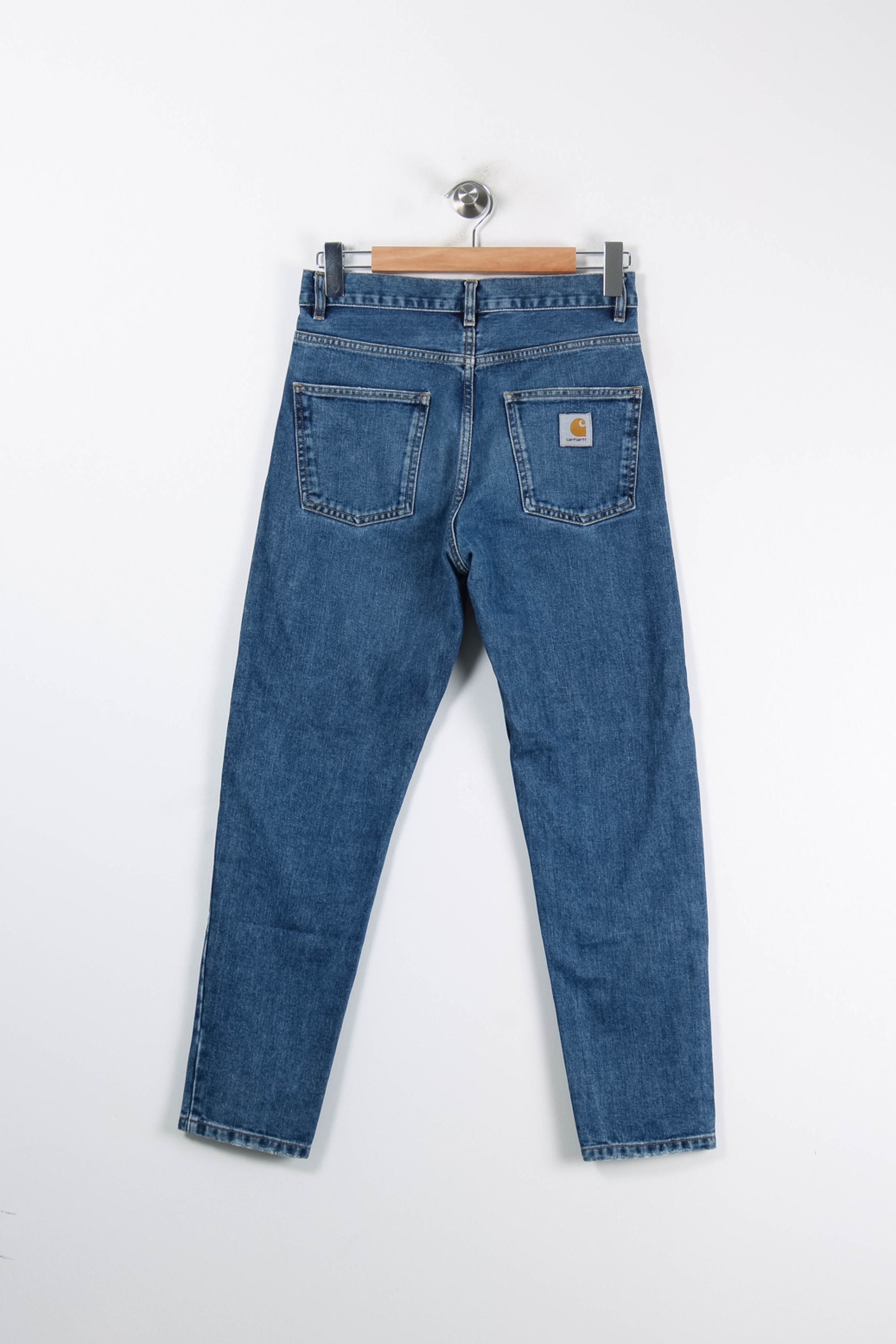 Cropped slim jeans with studs CARHARTT - SECONDE MAIN Blue