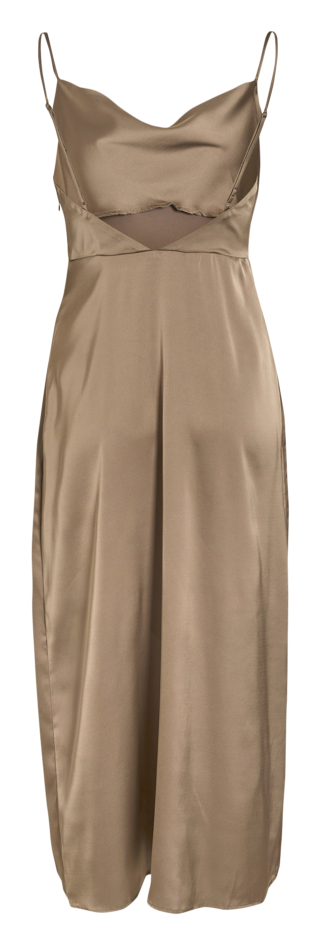 Long satin dress VILA Brown