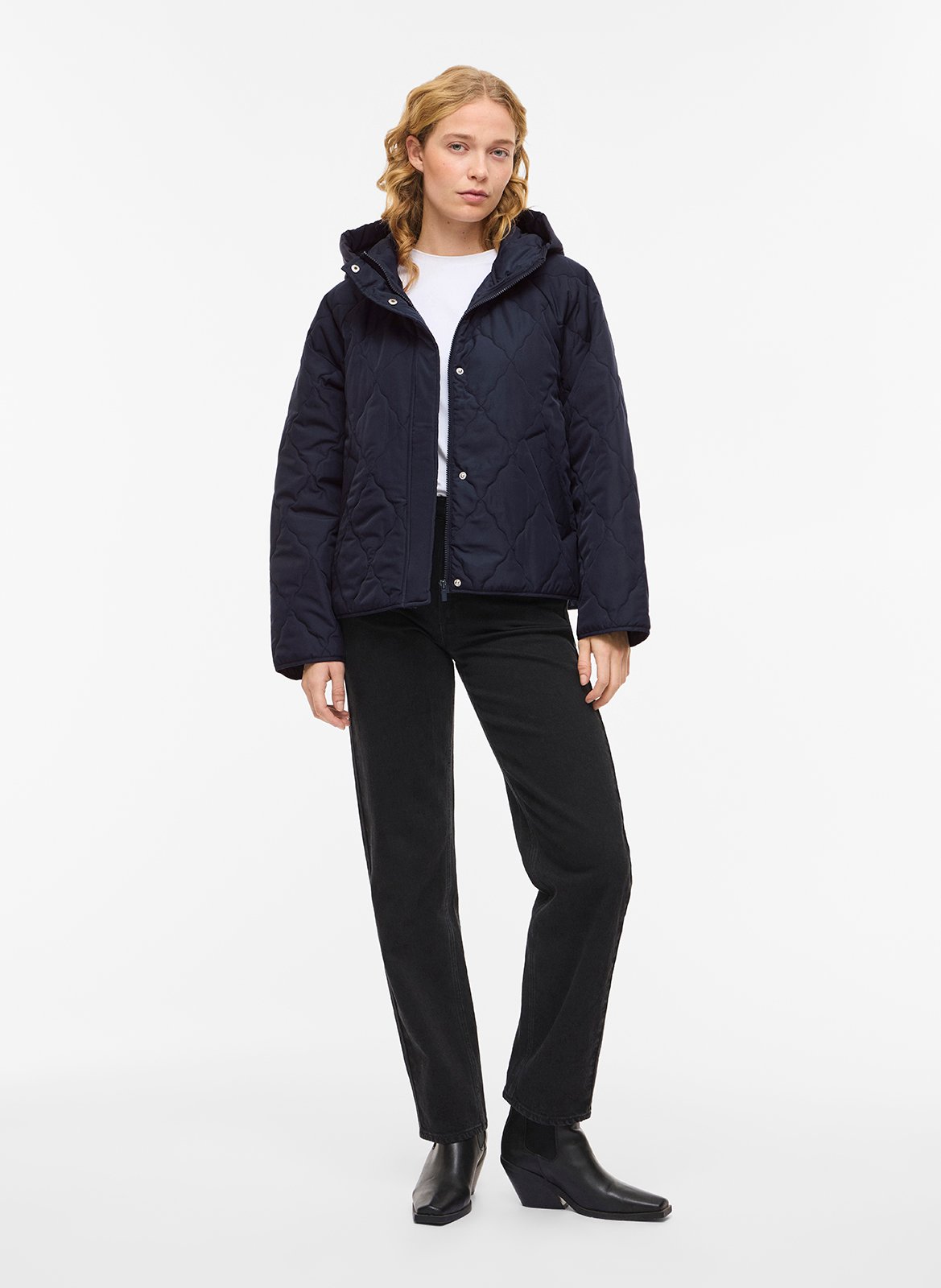 Doudoune à capuche matelassée unie VILA Blue