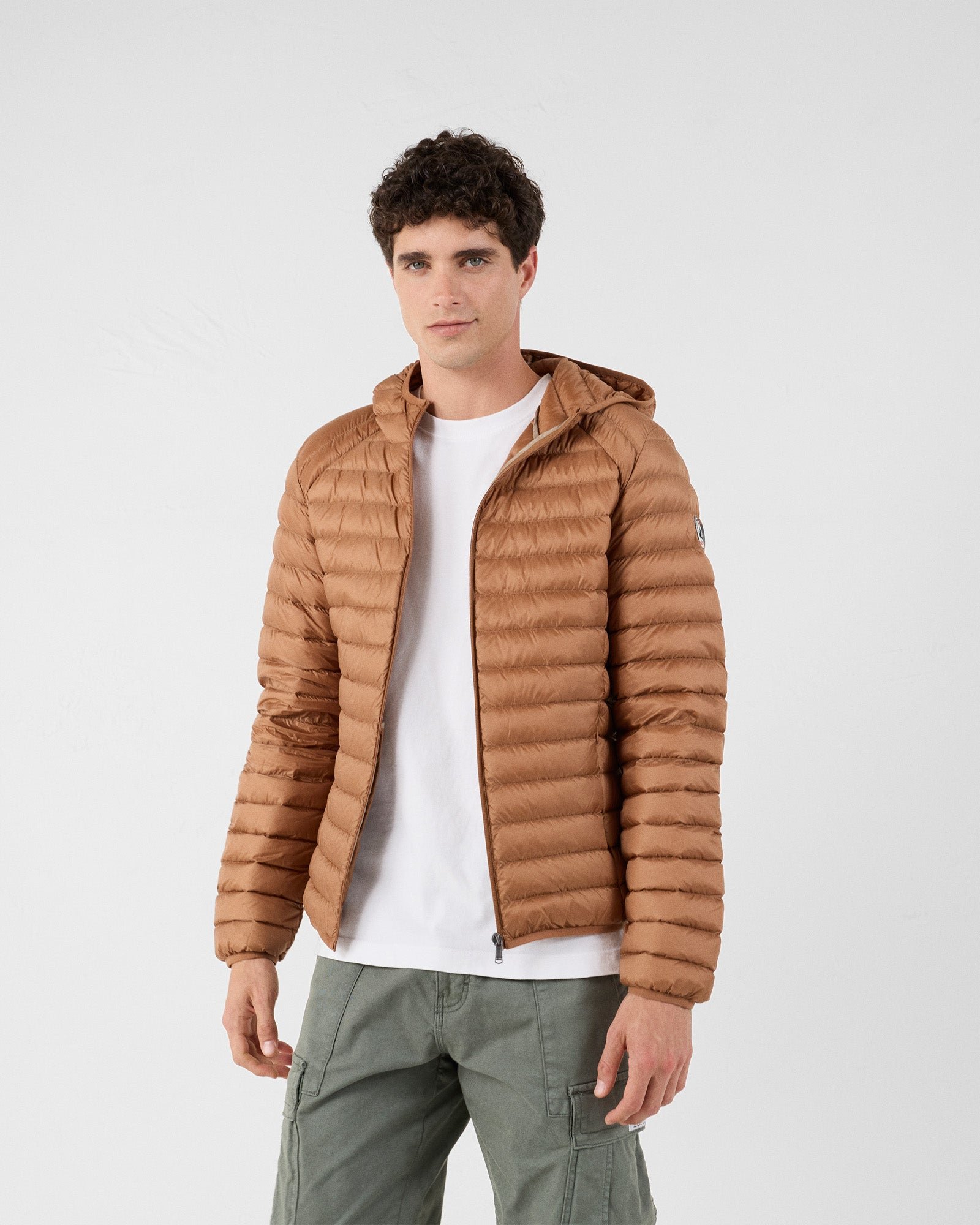 Lightweight hooded puffer jacket nico JOTT Brown