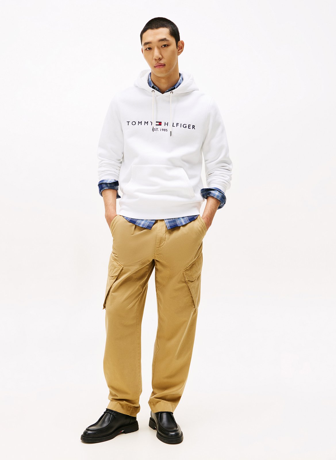 Kapuzensweatshirt aus Baumwoll-Mix, Regular Fit Weiss