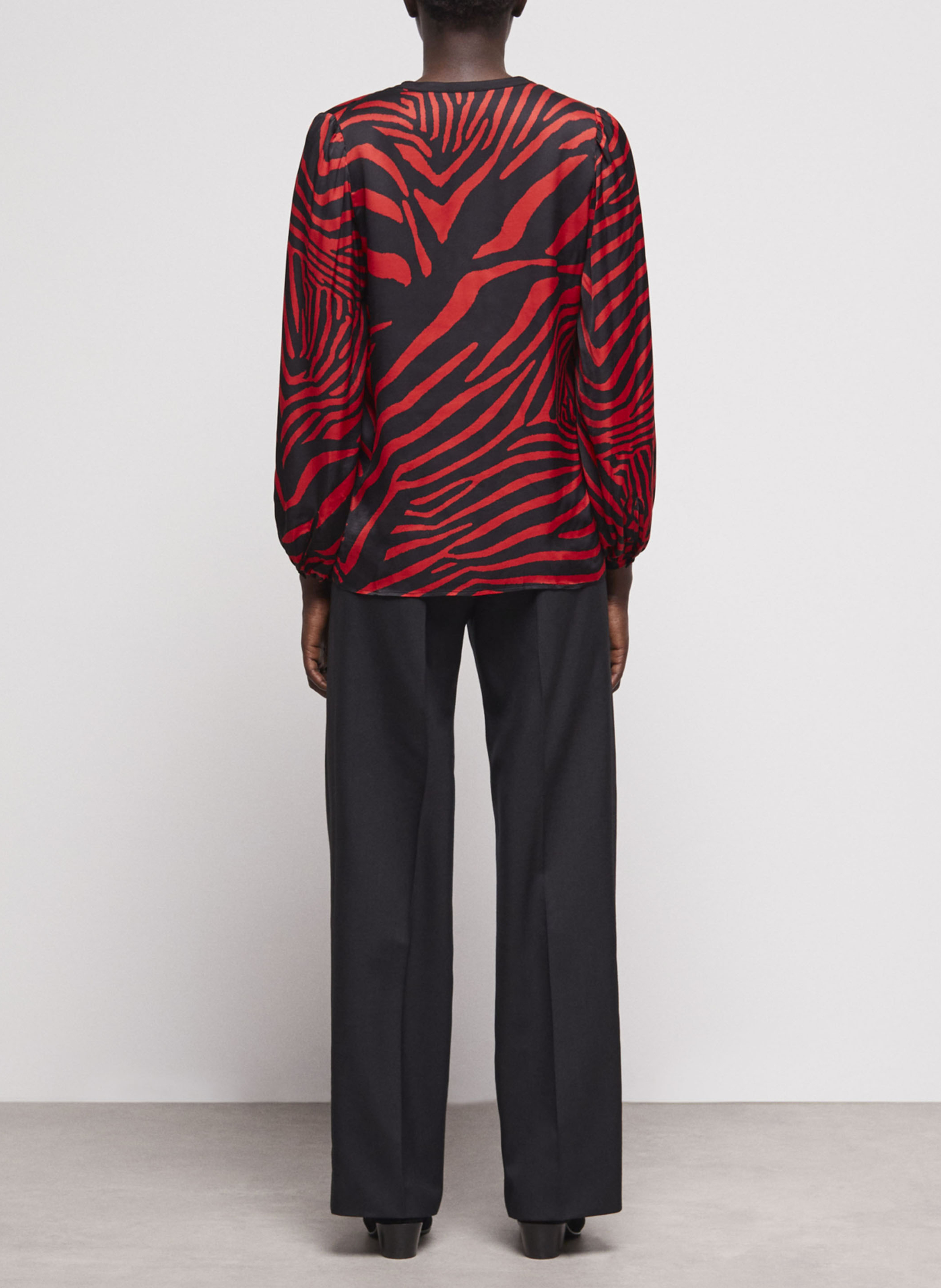 Zebra patterned flowing top THE KOOPLES Red