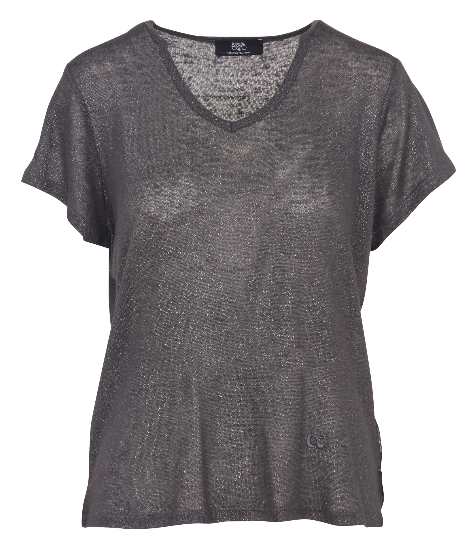 Tee-shirt droit col tunisien LE TEMPS DES CERISES