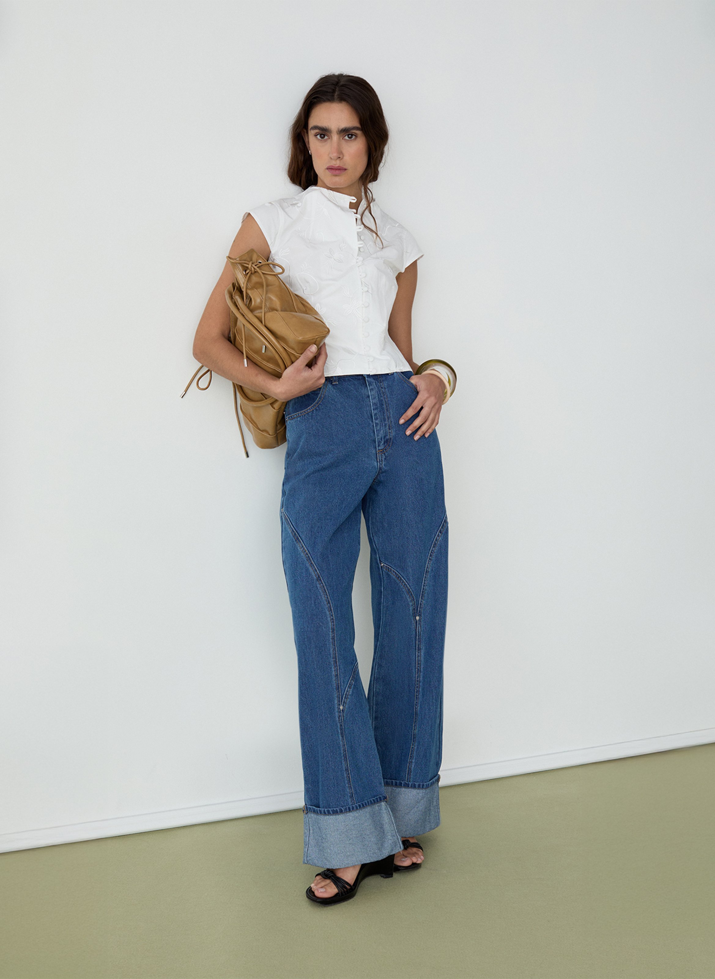 Top con cuello redondo LAAGAM Blanco