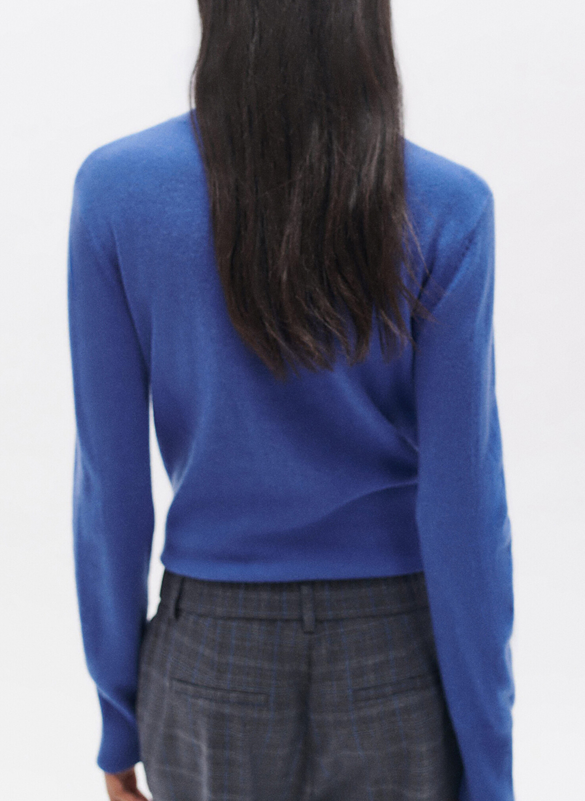 Gerade geschnittener Rollkragenpullover aus Kaschmir CAROLL Blau