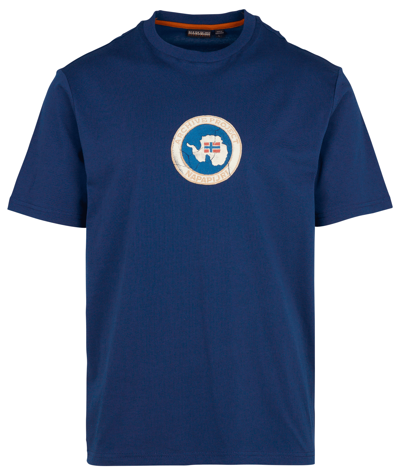 Tee-shirt droit col rond sérigraphié en coton NAPAPIJRI Bleu