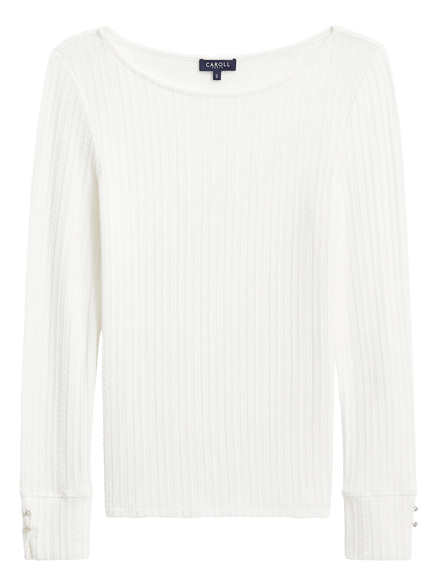 Gerade geschnittener Strickpullover mit U-Boot-Ausschnitt CAROLL Beige