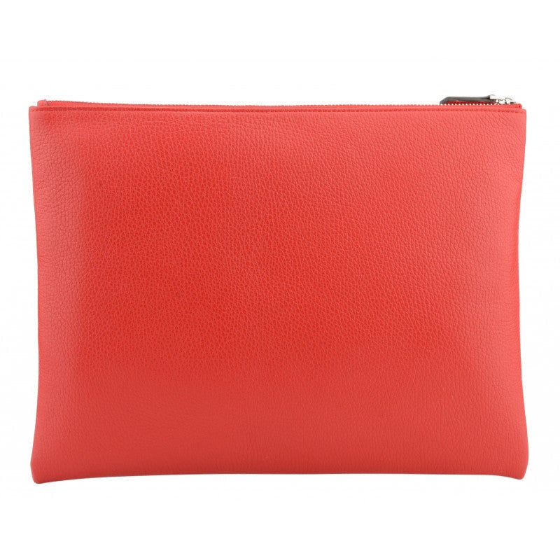 Calfskin leather shoulder bag Red