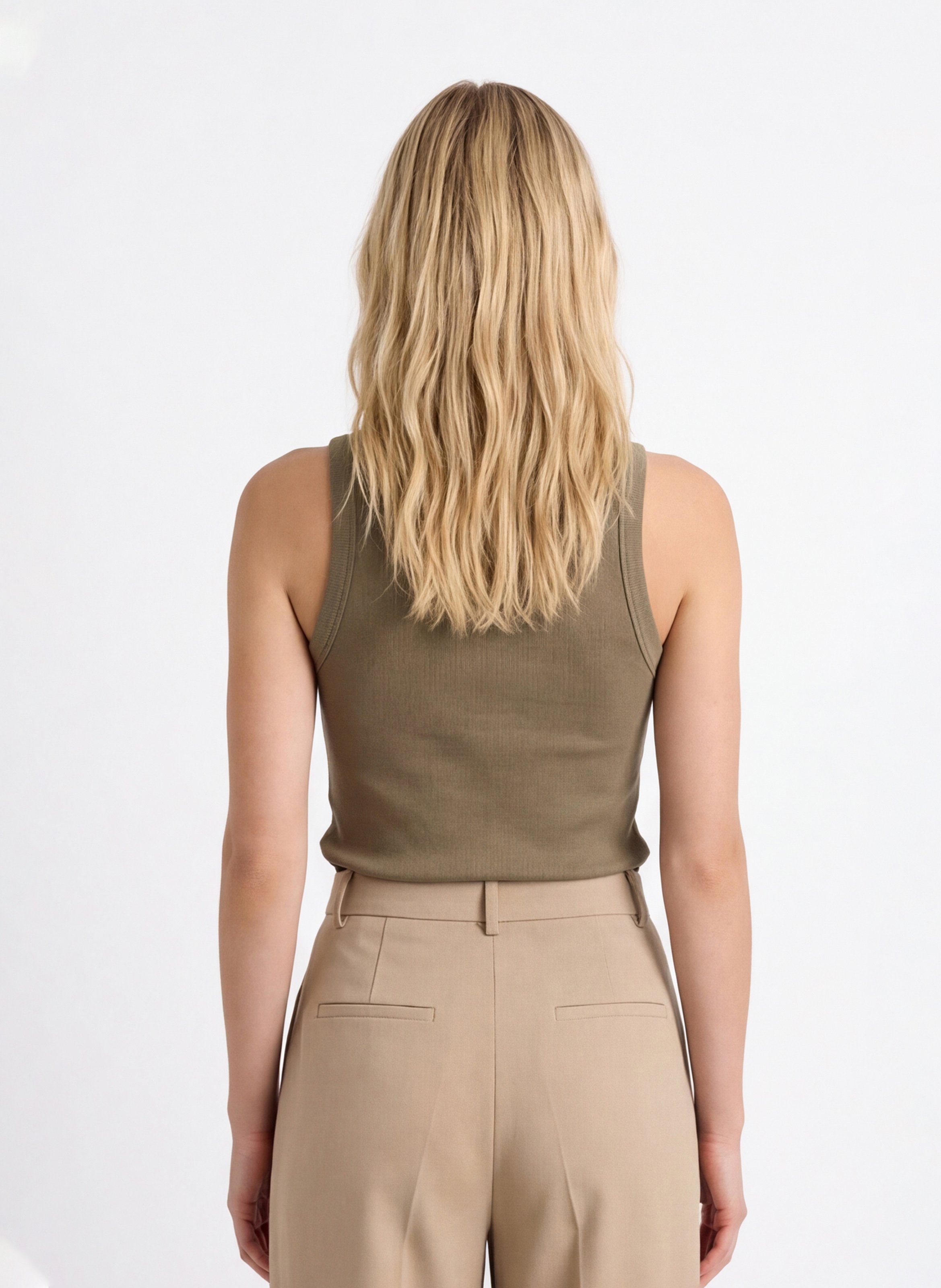 Débardeur col rond en coton mélangé KOOKAI Vert