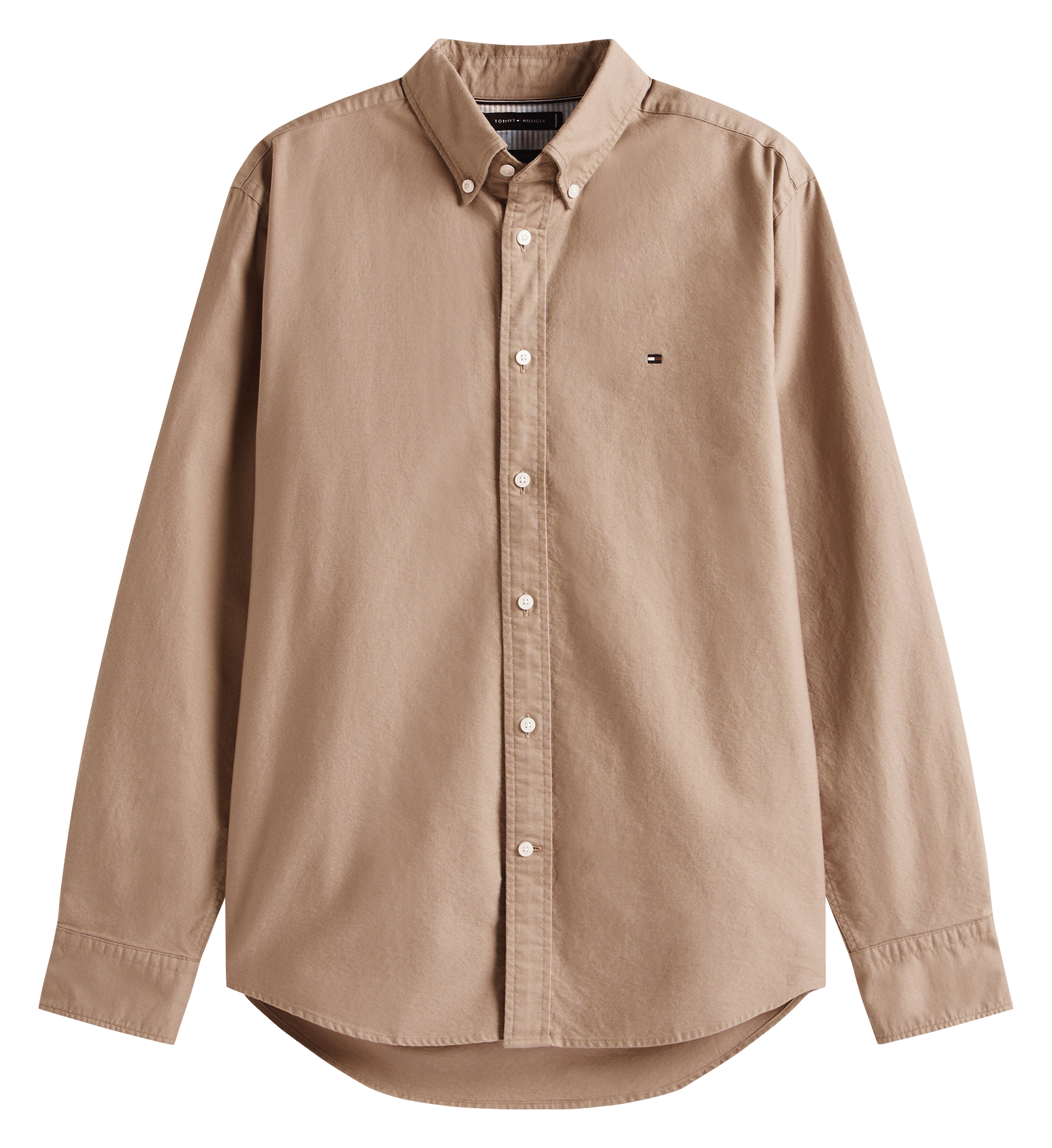 Chemise col américain en coton bio mélangé TOMMY HILFIGER Beige