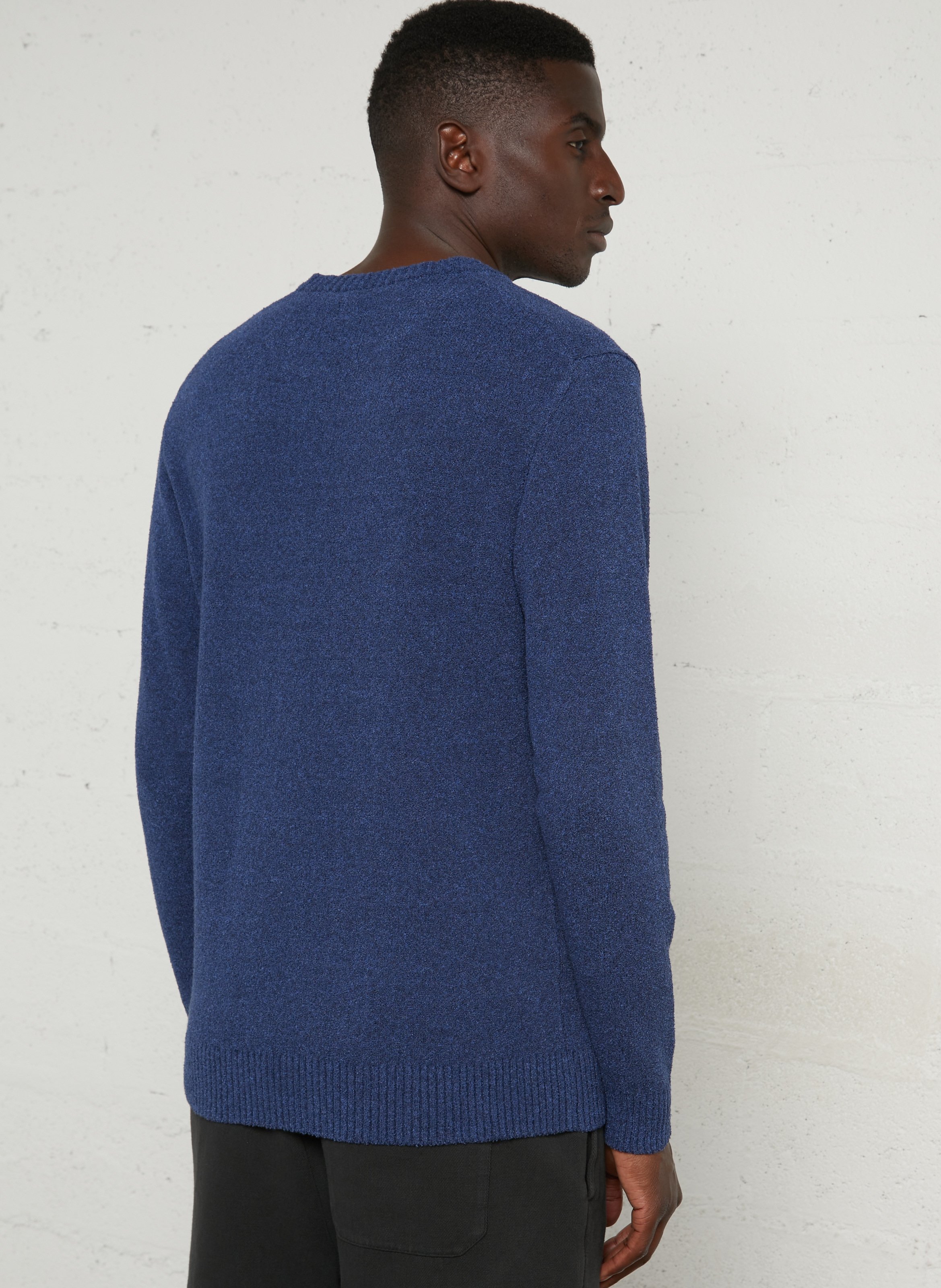 Pull col rond en coton mélangé AU PRINTEMPS PARIS Bleu
