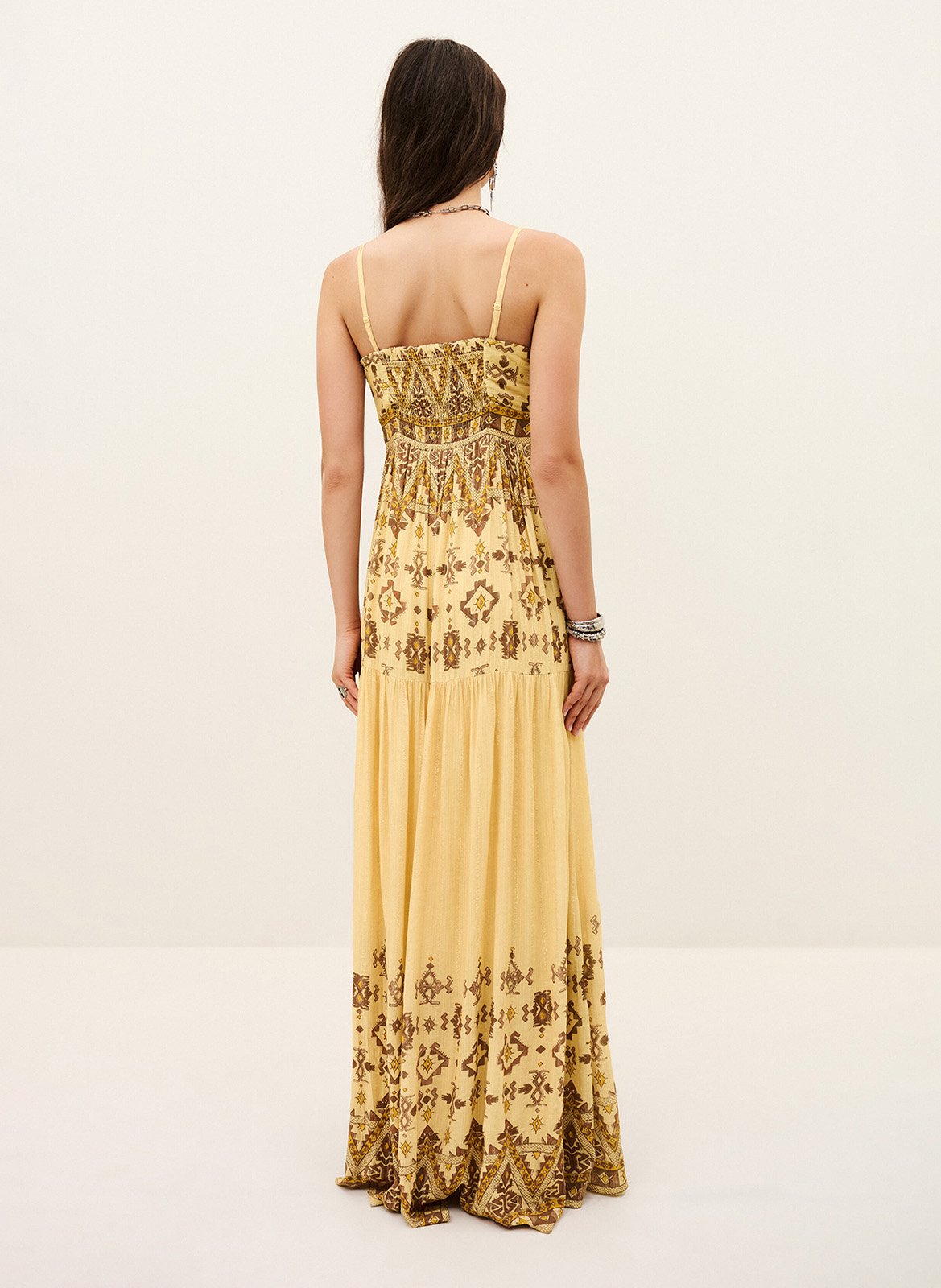 Halflange jurk met print BA&SH Geel
