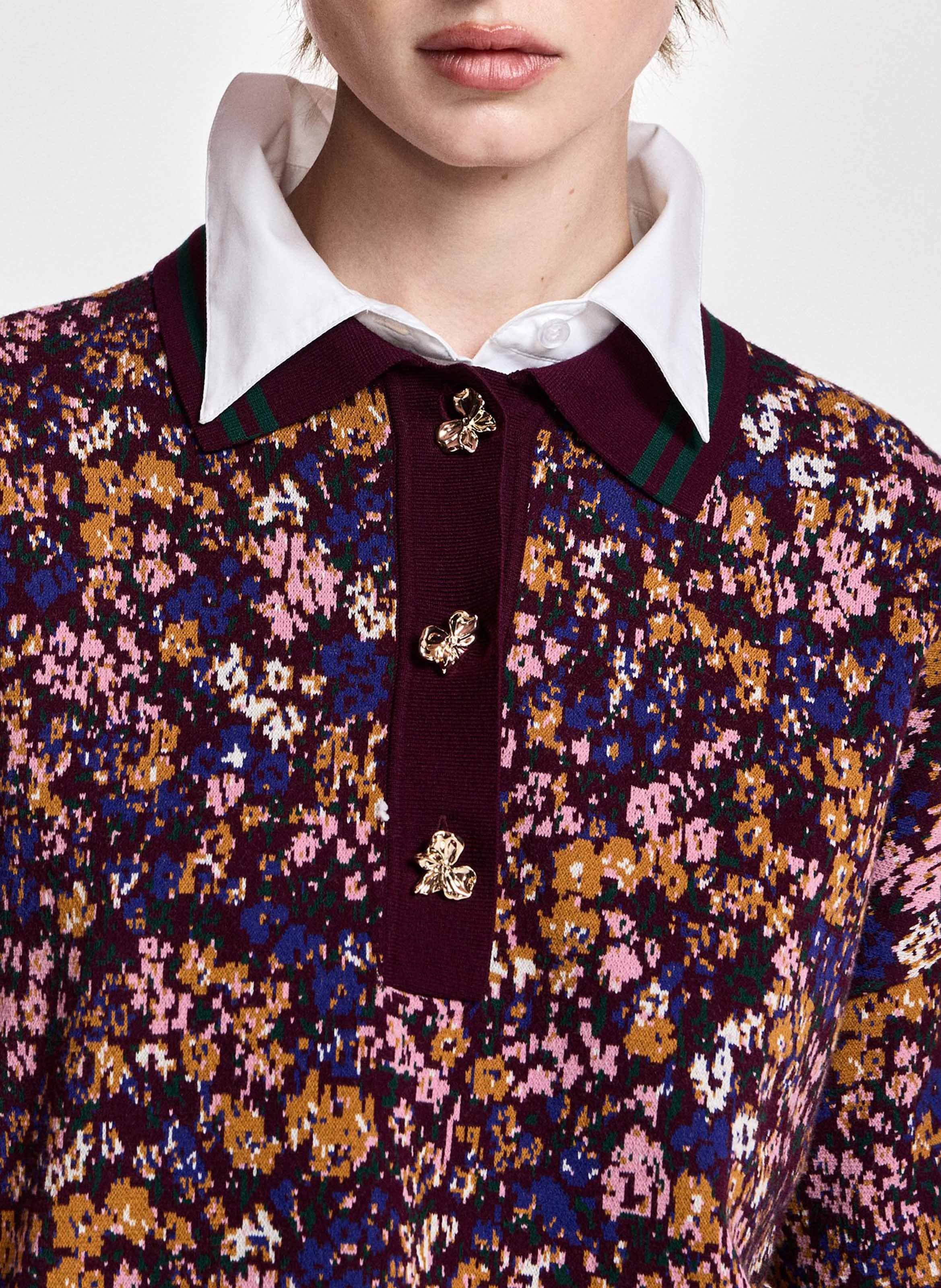 Gerader Polo mit Blumendruck ESSENTIEL ANTWERP Mehrfarbig